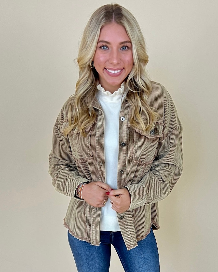 Happy Together Mocha Corduroy Jacket-Shop-Womens-Boutique-Clothing