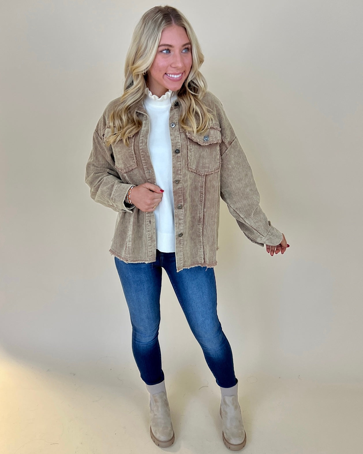 Happy Together Mocha Corduroy Jacket-Shop-Womens-Boutique-Clothing