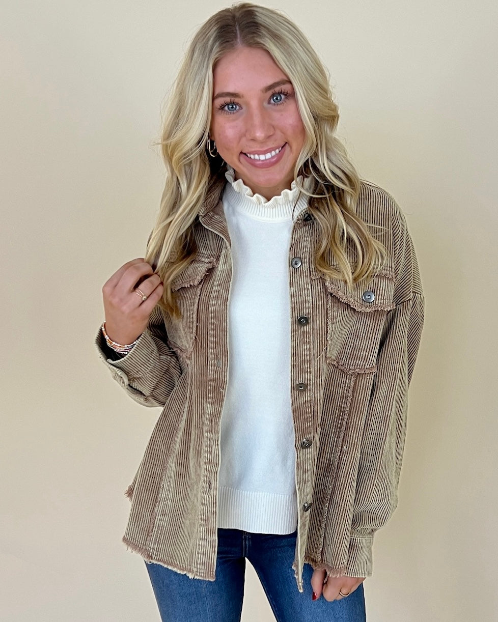 Happy Together Mocha Corduroy Jacket-Shop-Womens-Boutique-Clothing