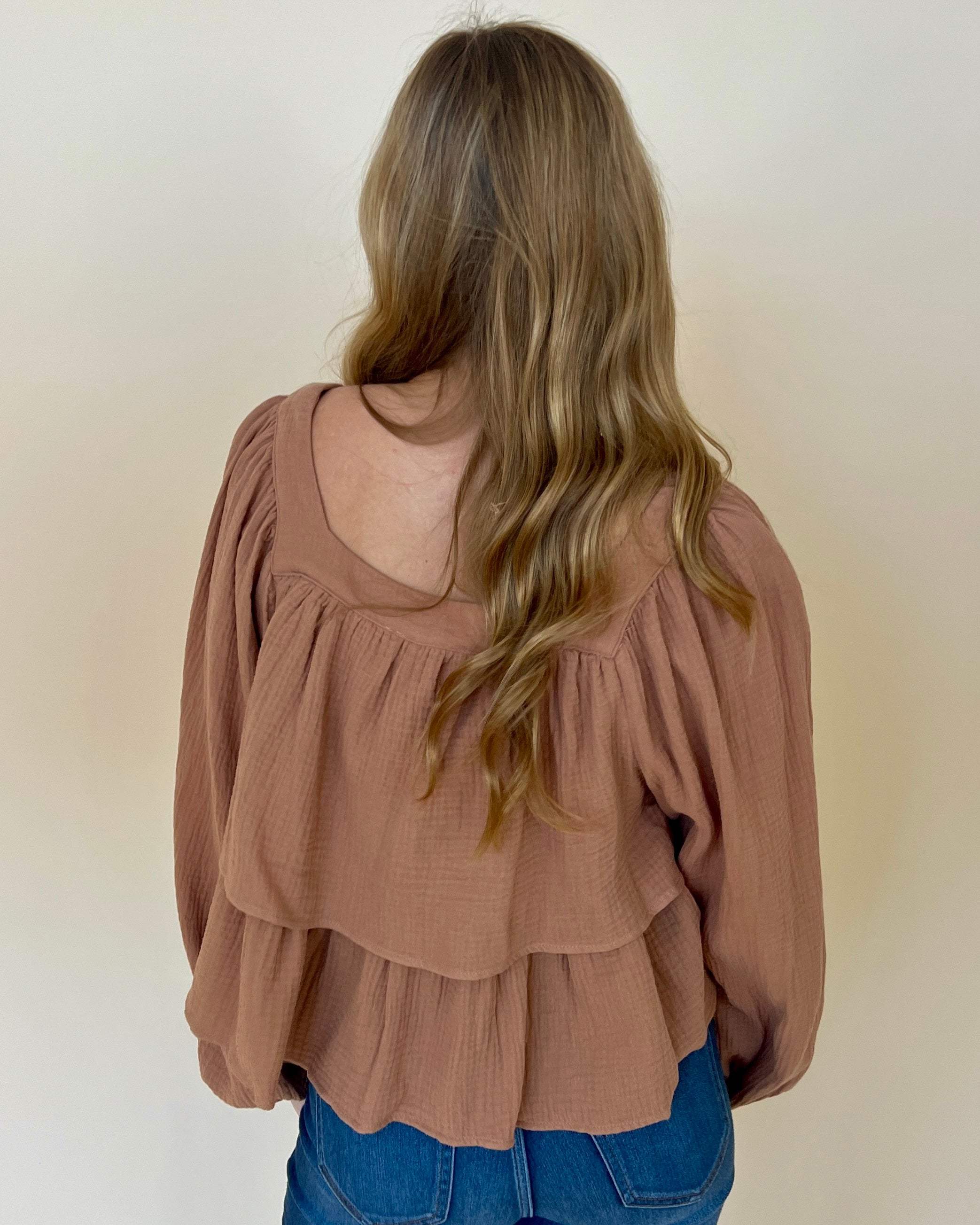 Spin Me Around Camel Square Neck Top-Shop-Womens-Boutique-Clothing
