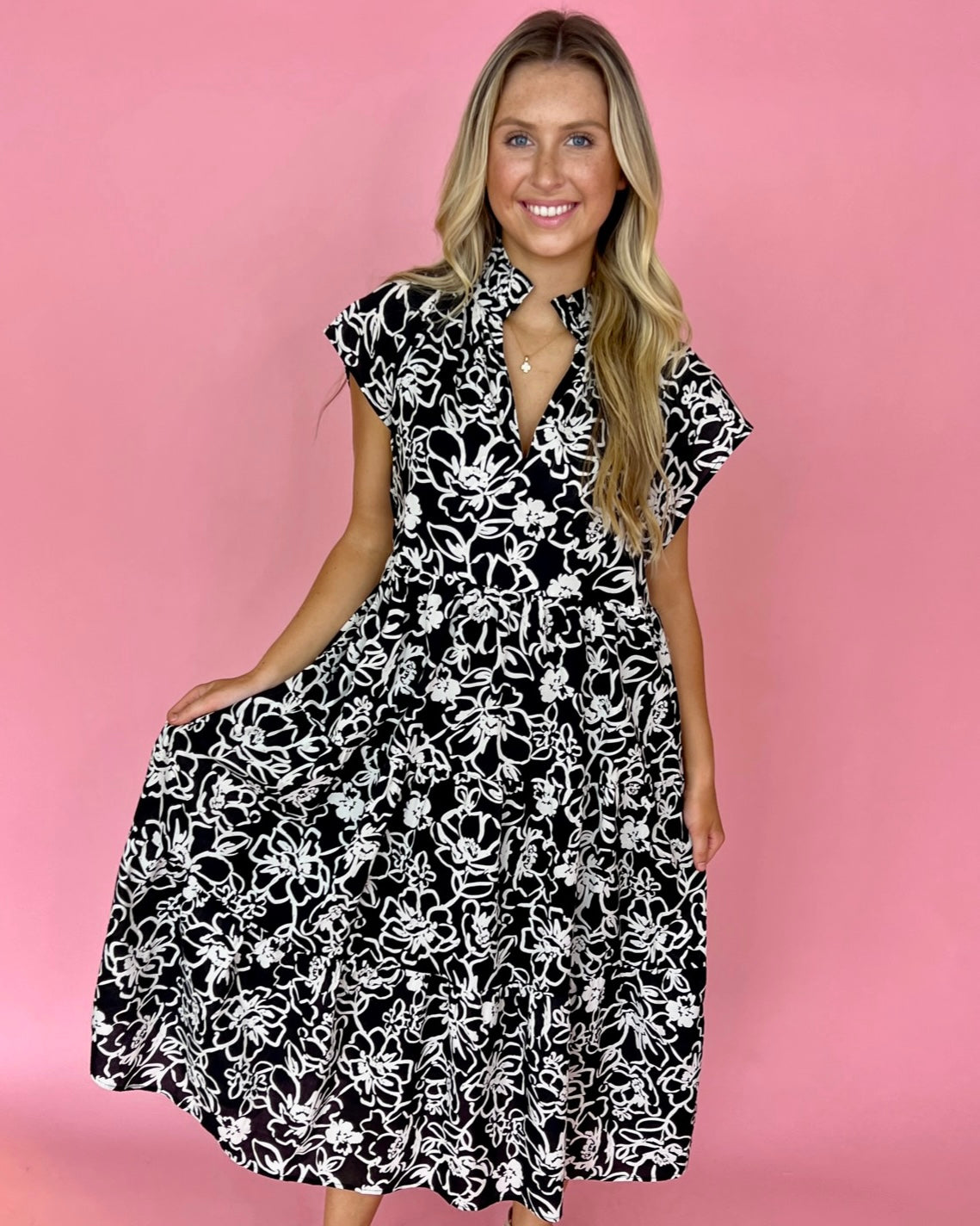 Call It Like I See It Black Tiered Tunic Dress-Shop-Womens-Boutique-Clothing