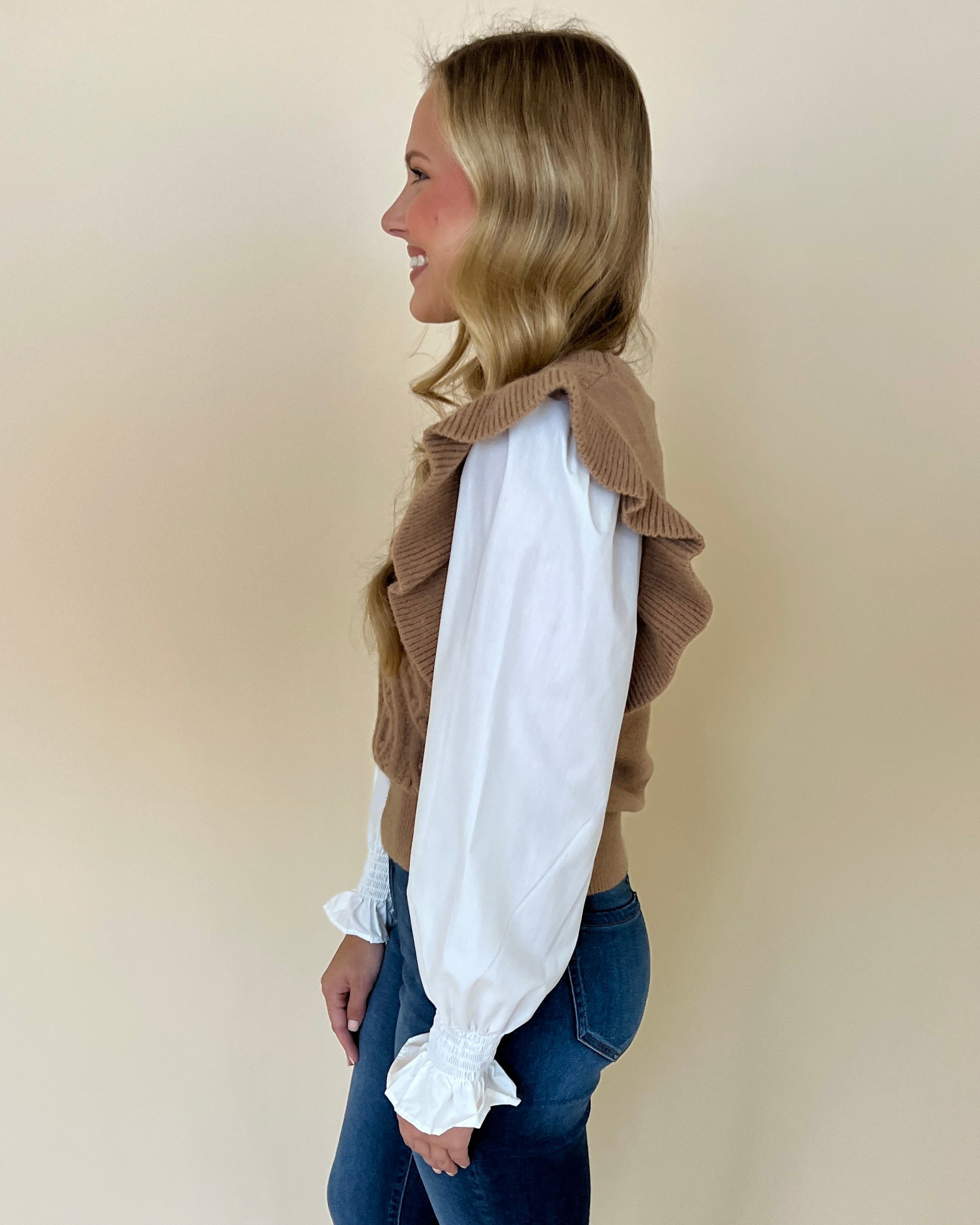 Made For You Camel Cable Knit Sweater Top-Shop-Womens-Boutique-Clothing