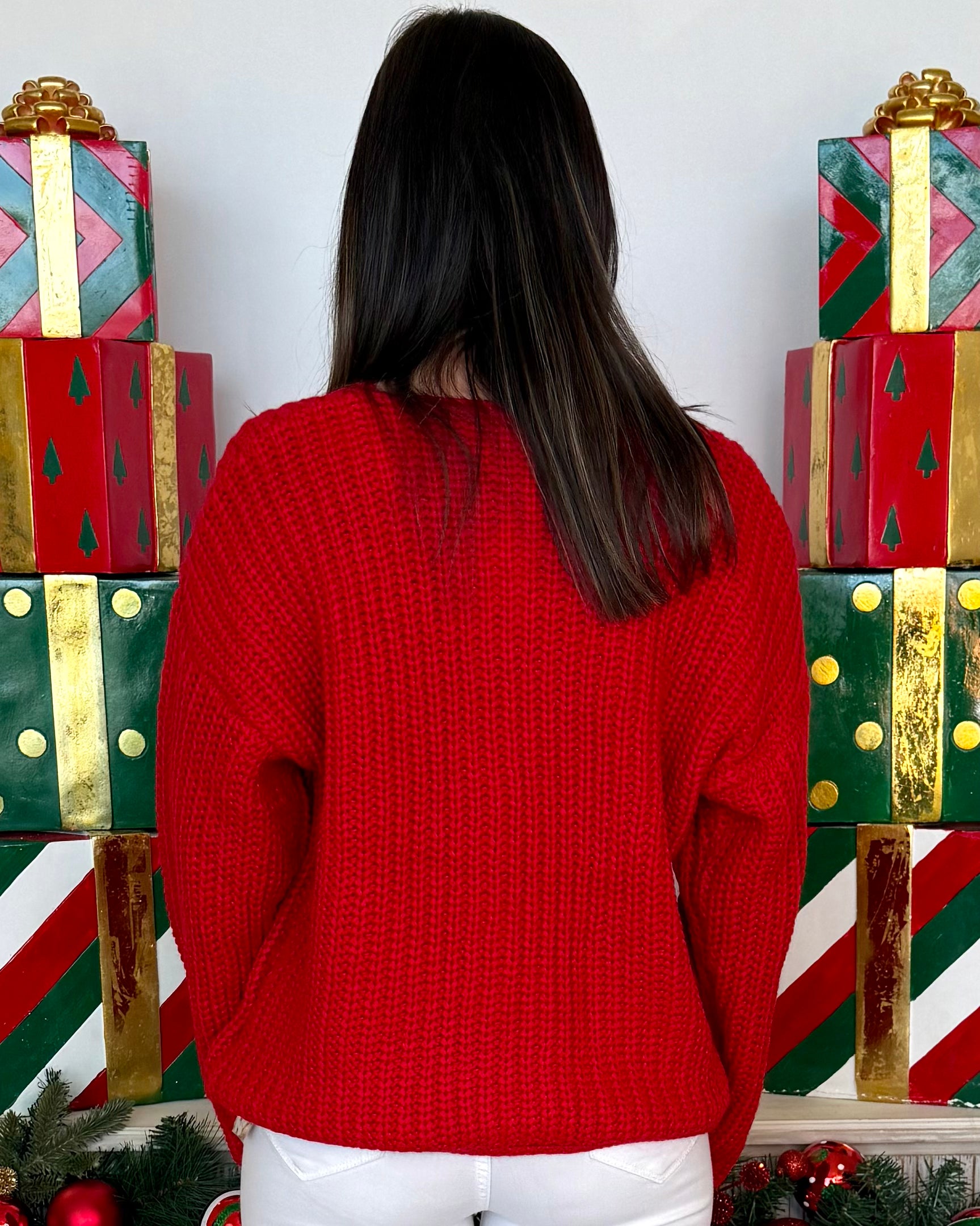 Everything In Place Red Button Cardigan-Shop-Womens-Boutique-Clothing