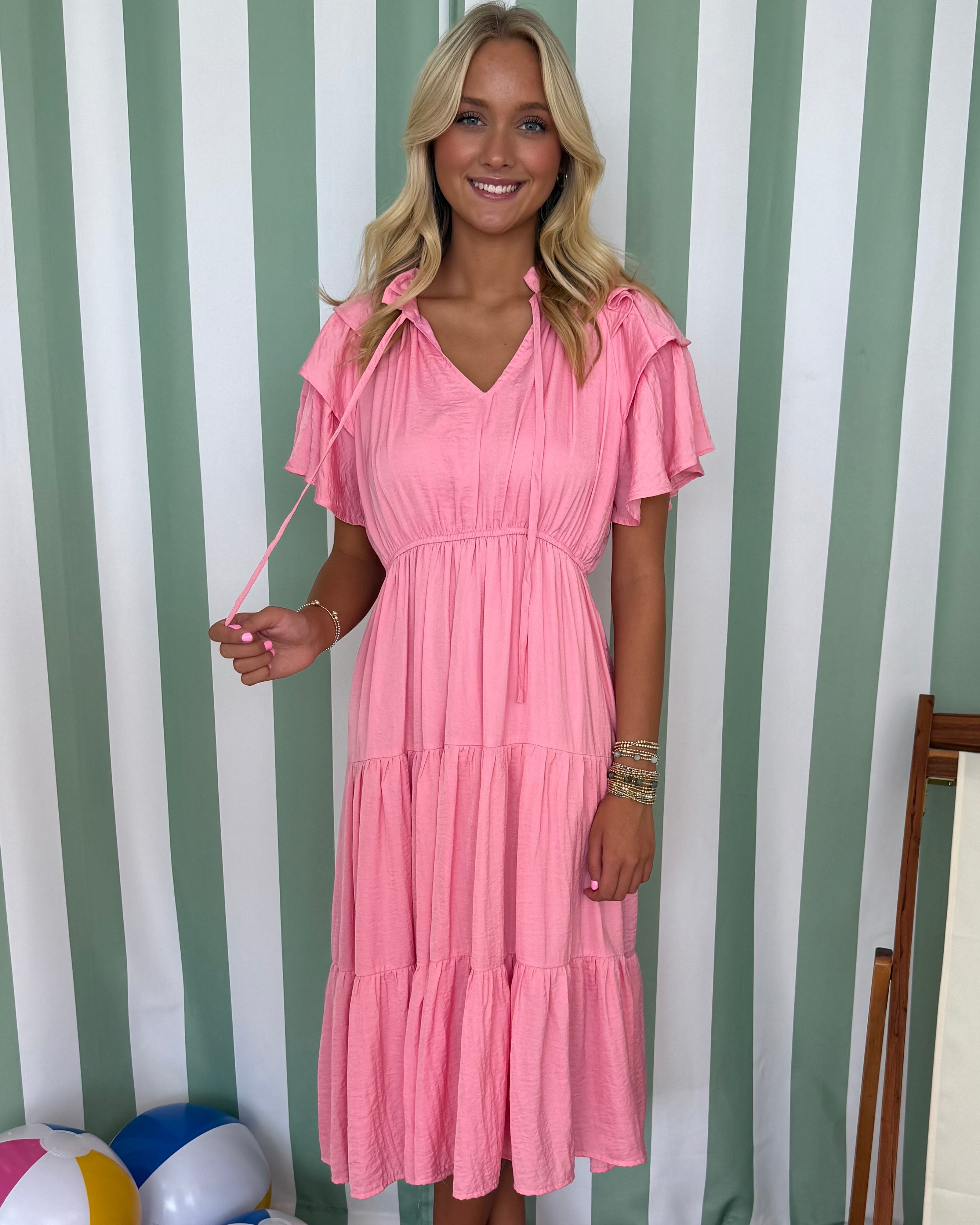 Embrace All Pink Tiered Dress-Shop-Womens-Boutique-Clothing