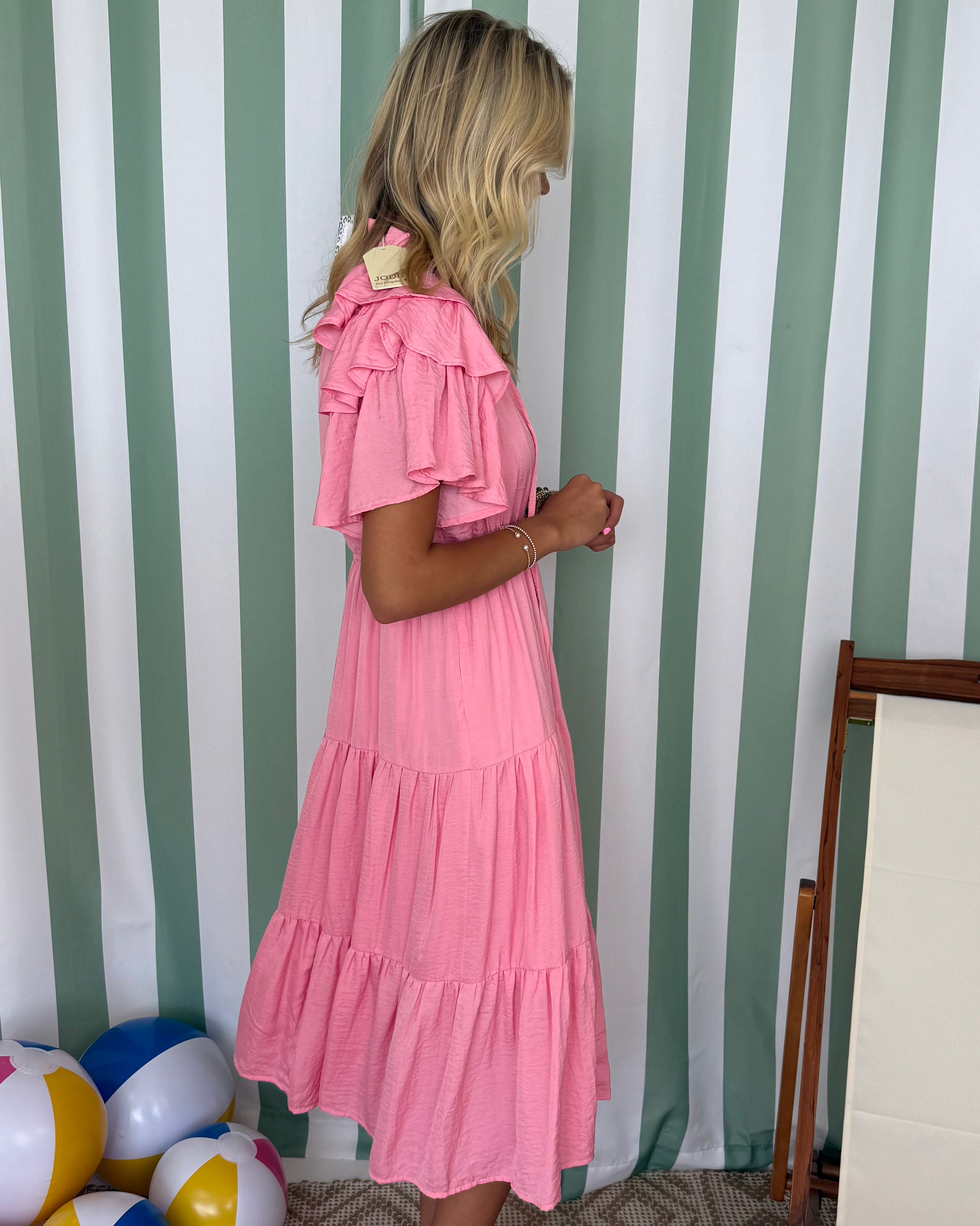 Embrace All Pink Tiered Dress-Shop-Womens-Boutique-Clothing
