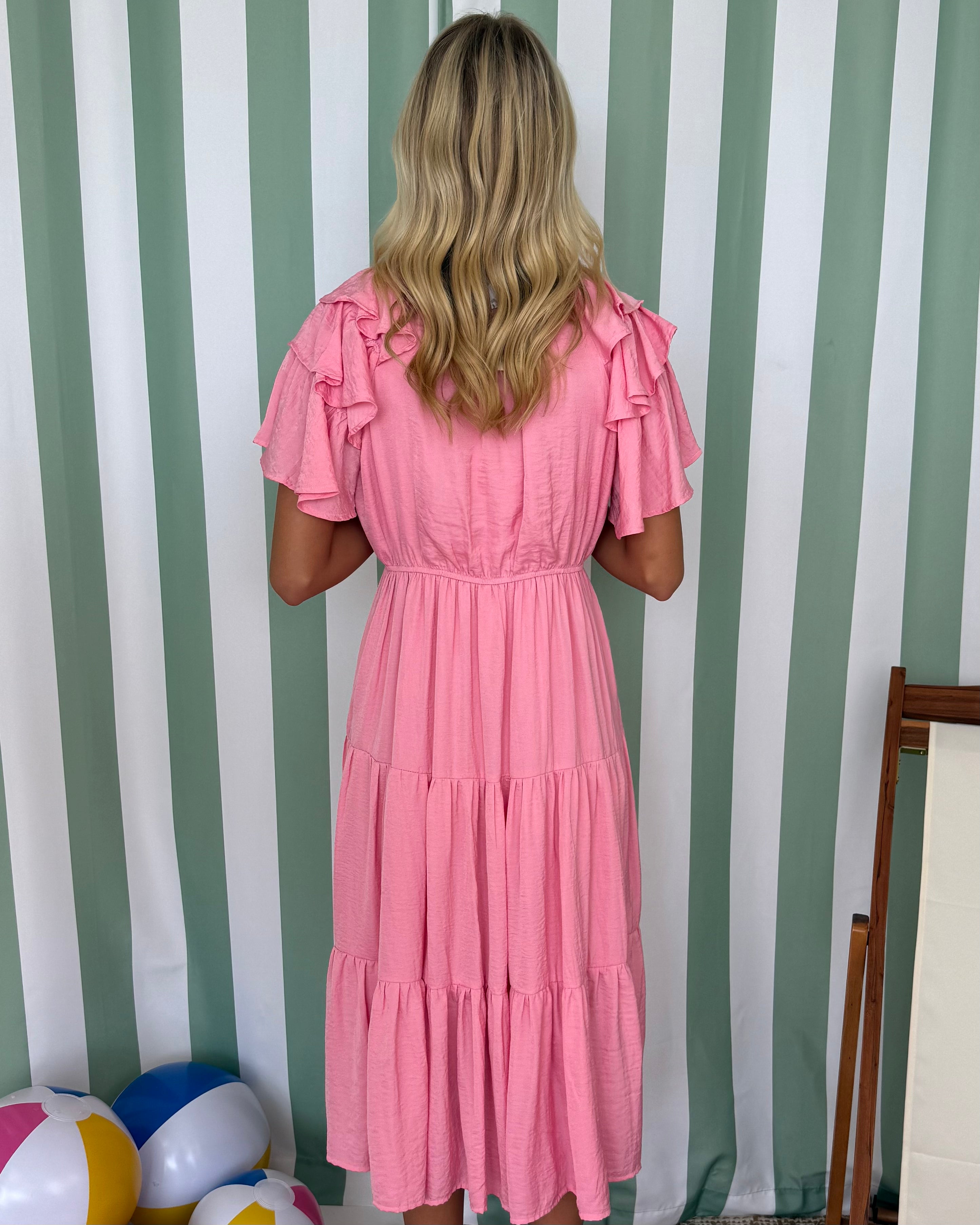 Embrace All Pink Tiered Dress-Shop-Womens-Boutique-Clothing