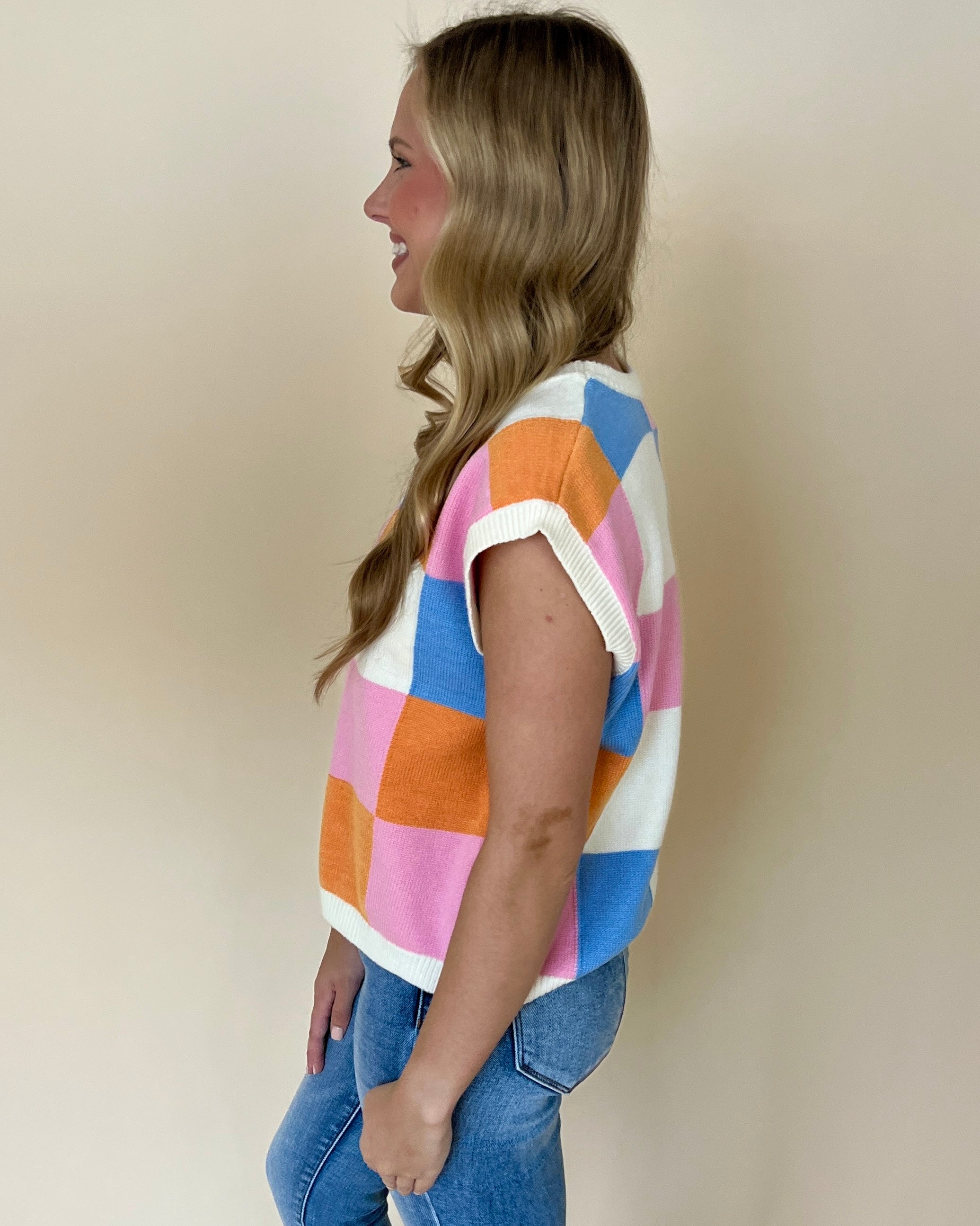 Looking For You Ivory Multi Checkered Sweater-Shop-Womens-Boutique-Clothing