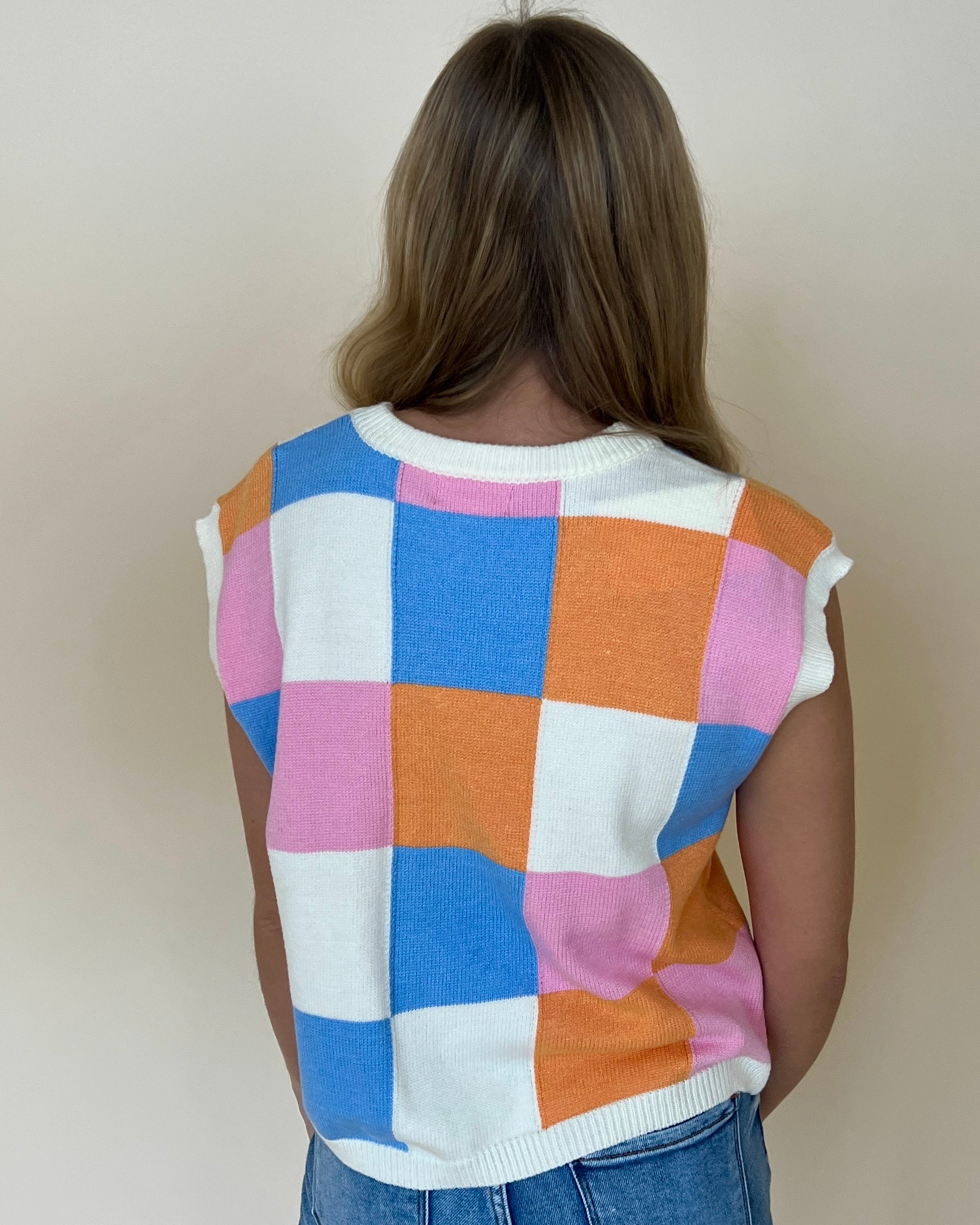 Looking For You Ivory Multi Checkered Sweater-Shop-Womens-Boutique-Clothing