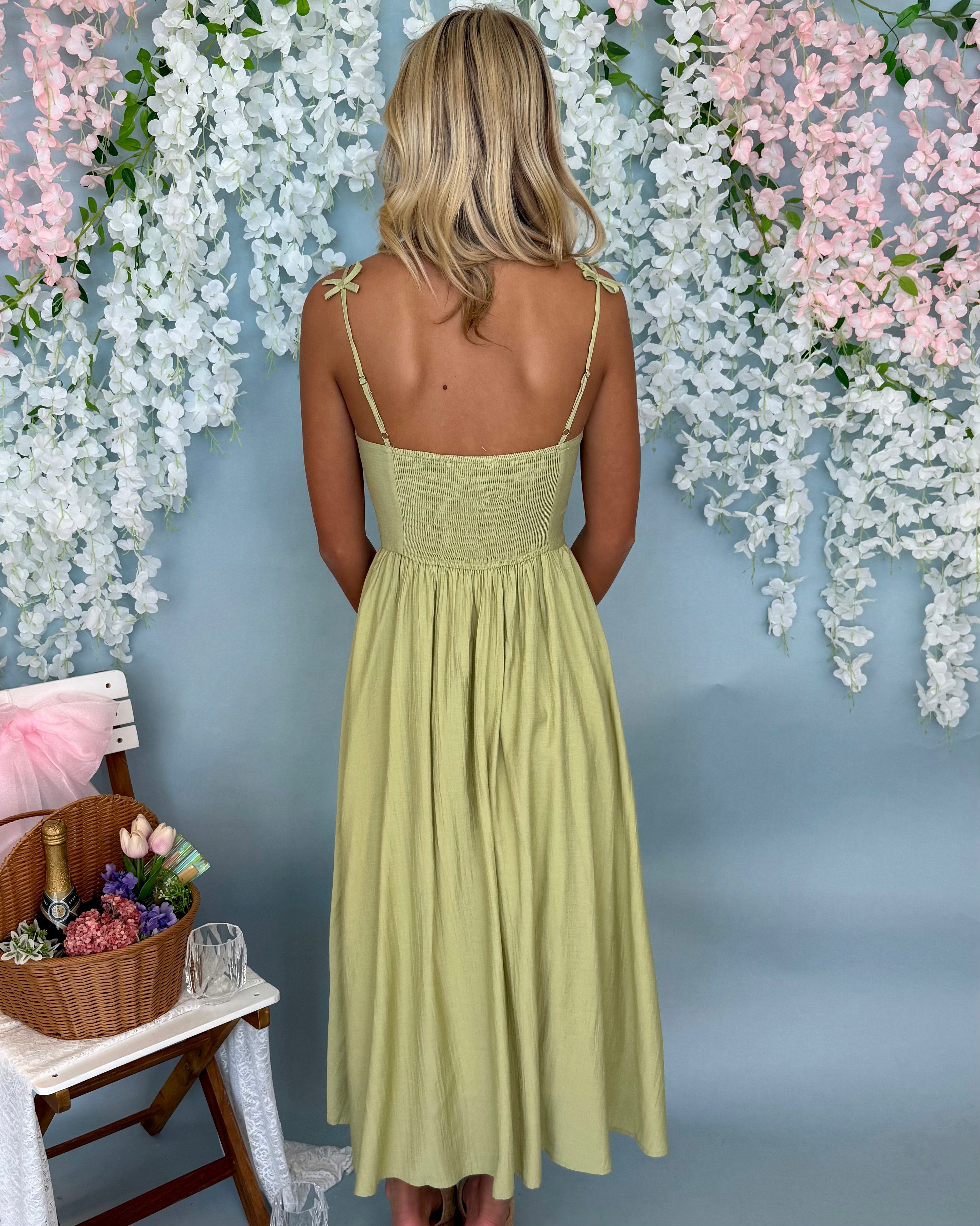 Endeavor Kiwi Bow Strap Maxi Dress-Shop-Womens-Boutique-Clothing