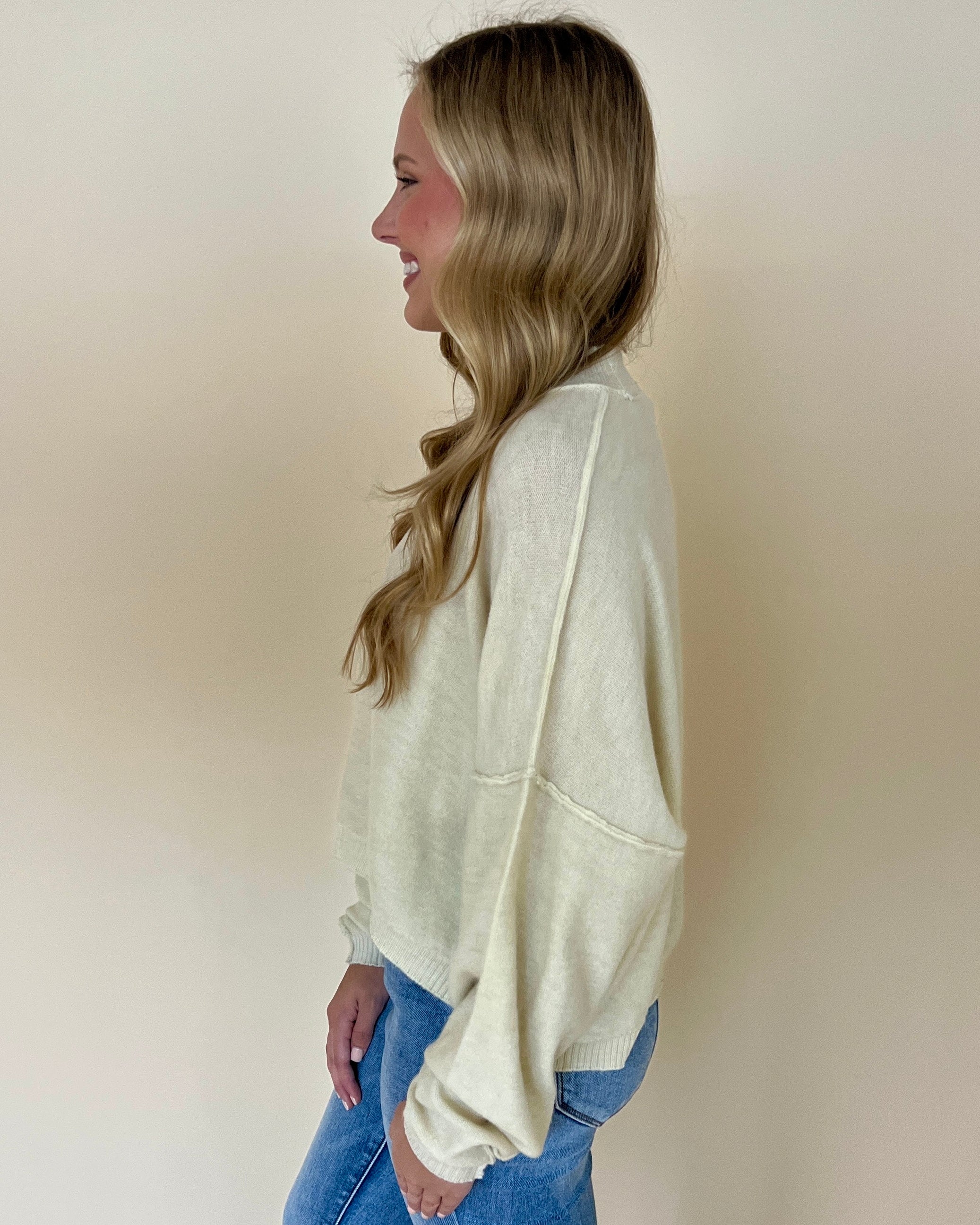 Falling For You Cream Brushed Crop Dolman Sweater-Shop-Womens-Boutique-Clothing