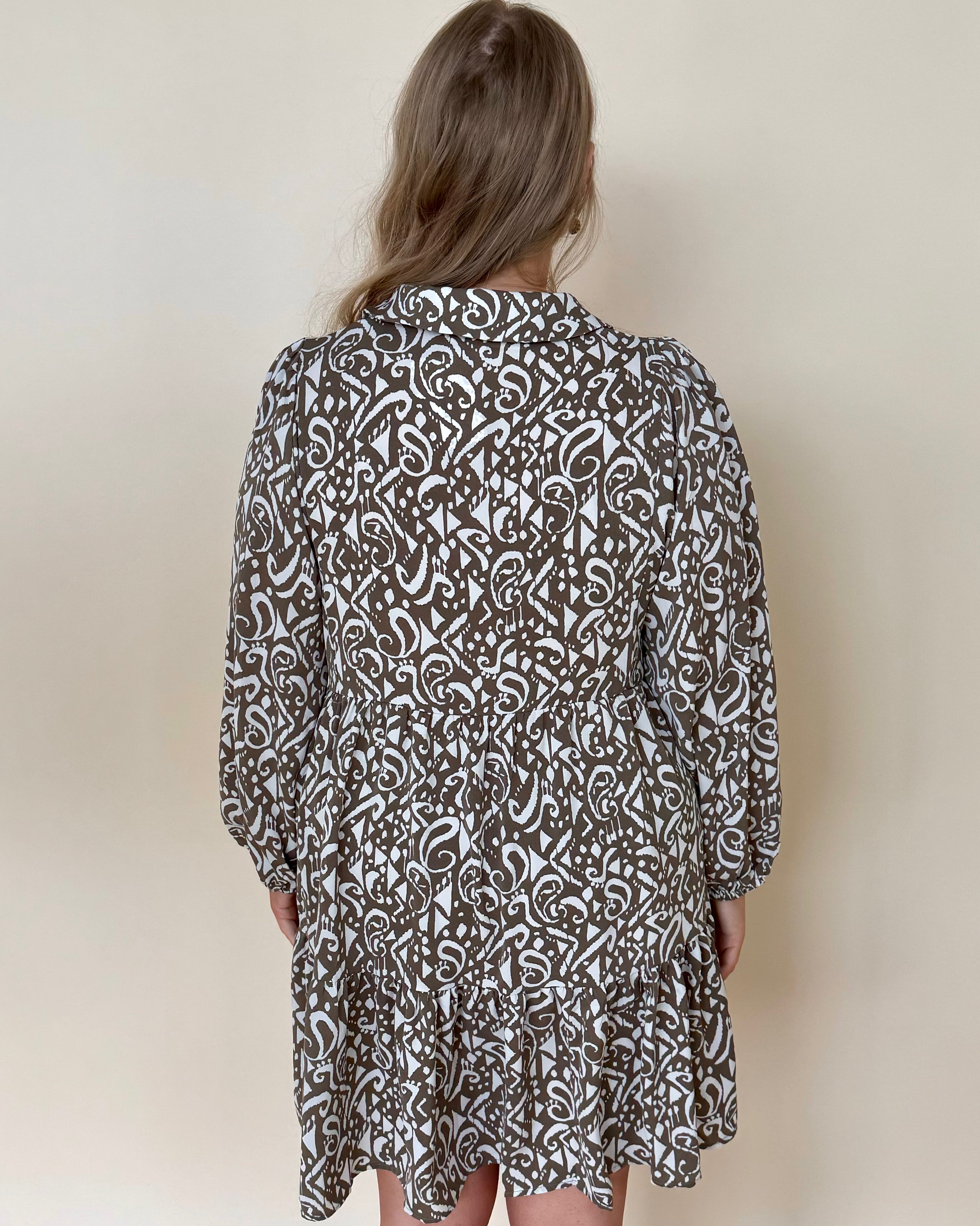 Amazing Views Mocha Mix Plus Printed Dress-Shop-Womens-Boutique-Clothing
