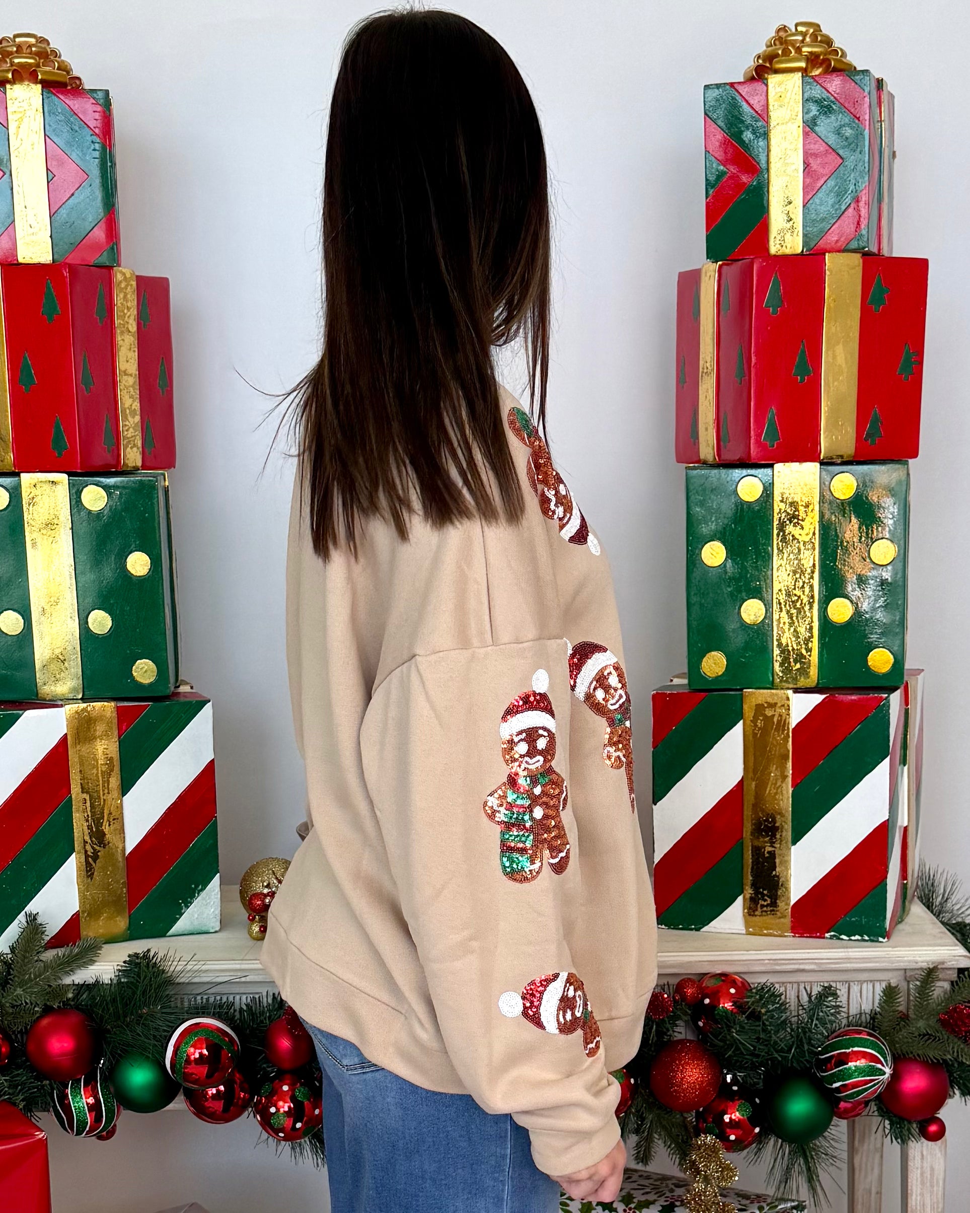Jingle All The Way Oatmeal Gingerbread Pullover-Shop-Womens-Boutique-Clothing