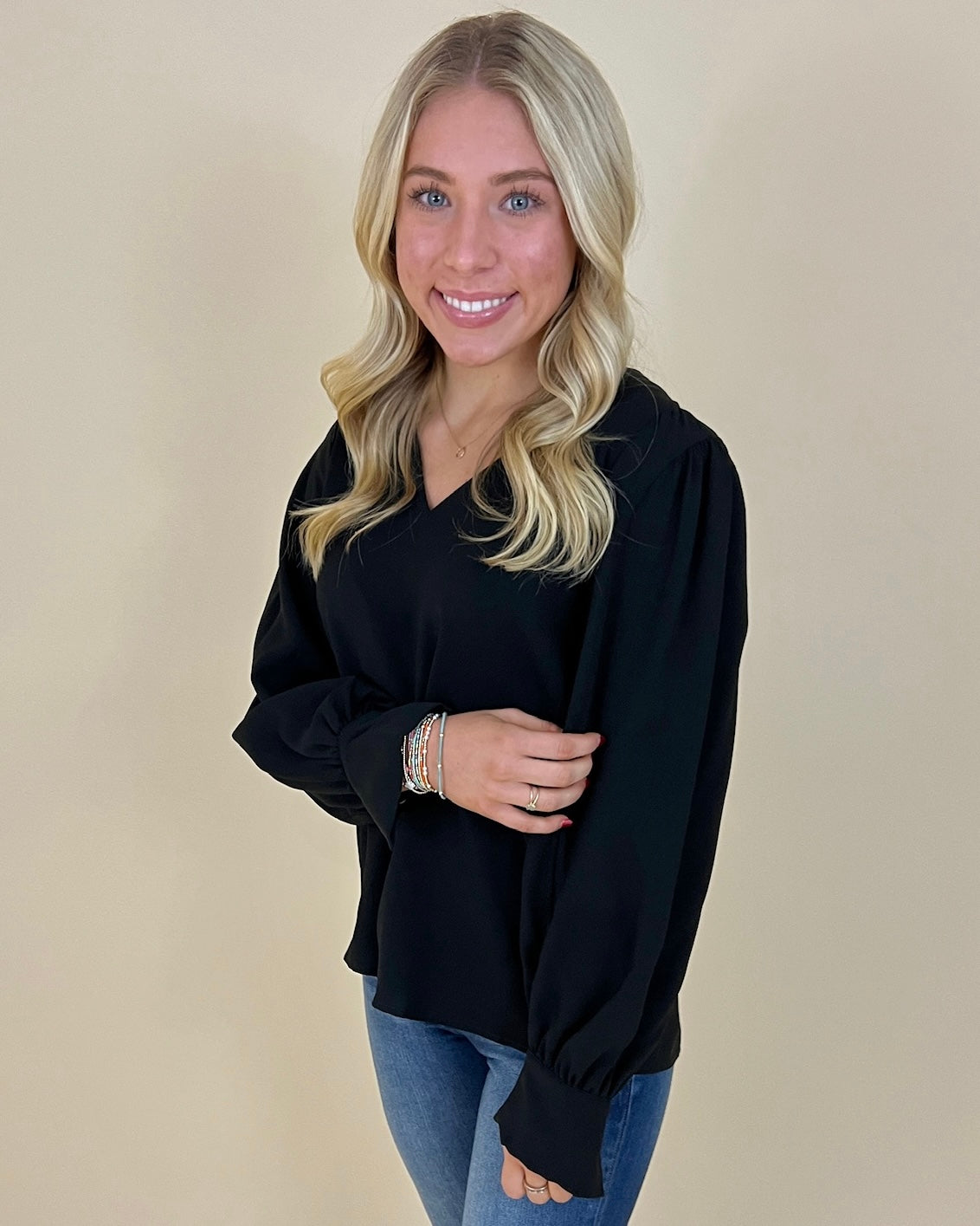 Find You Well Black V-neck Top-Shop-Womens-Boutique-Clothing
