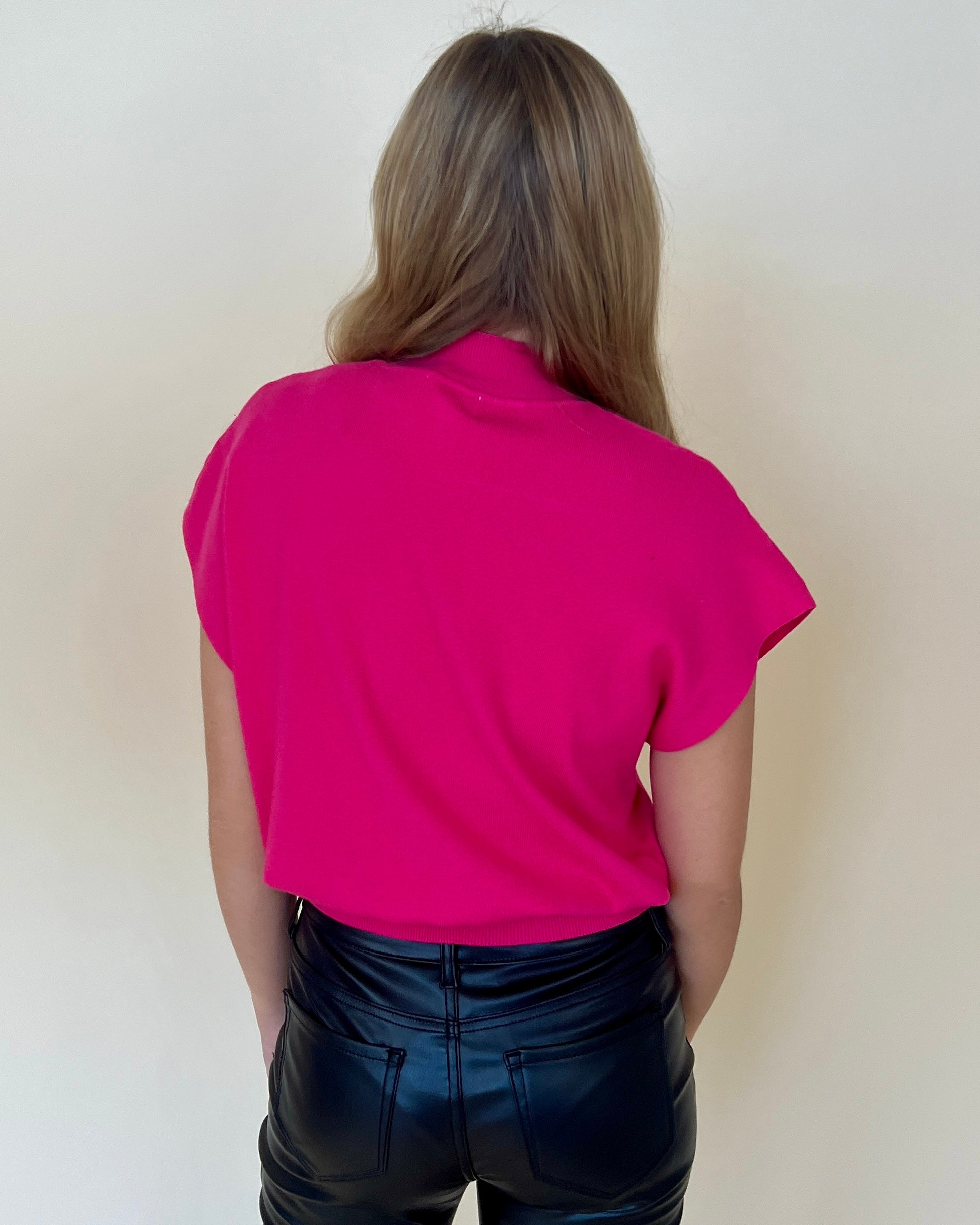 Here's To You Hot Pink Knit Top-Shop-Womens-Boutique-Clothing