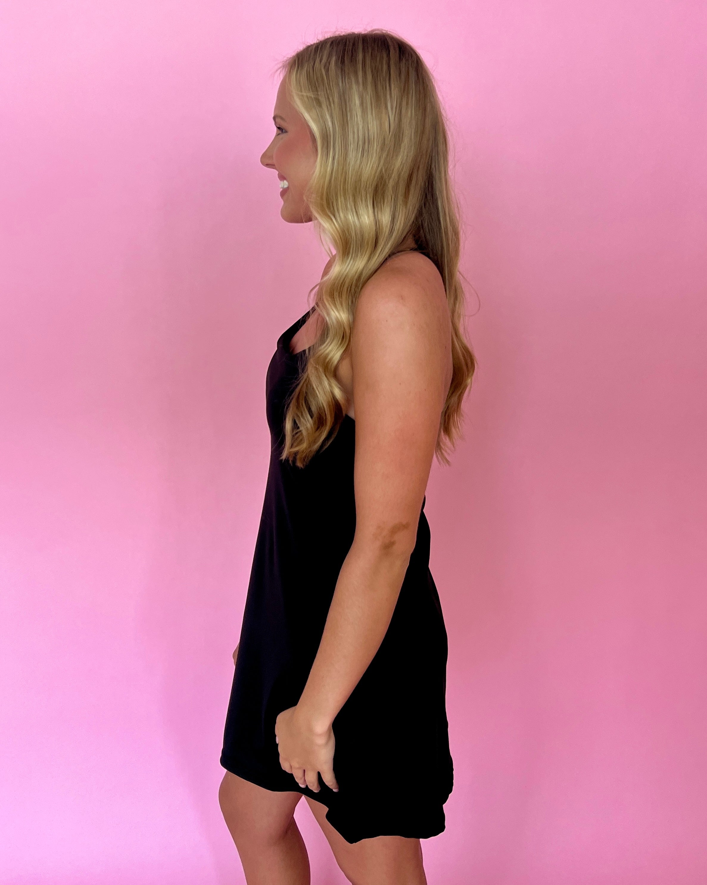 Jump For Joy Black A-Line Padded Tennis Dress-Shop-Womens-Boutique-Clothing
