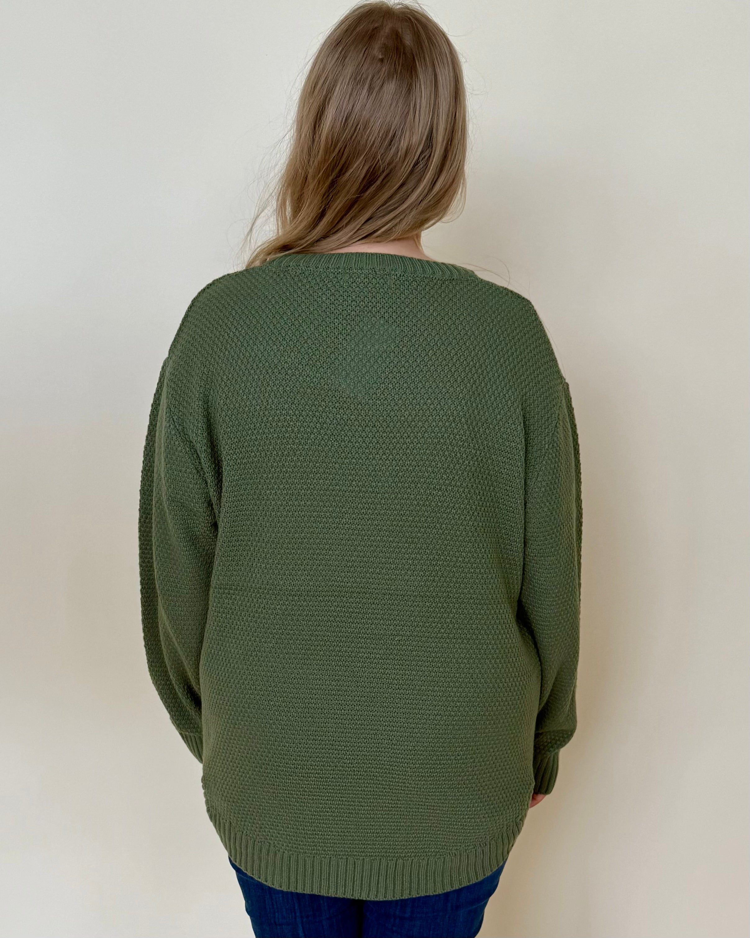 Straight On Lt Olive Plus Basic Sweater-Shop-Womens-Boutique-Clothing