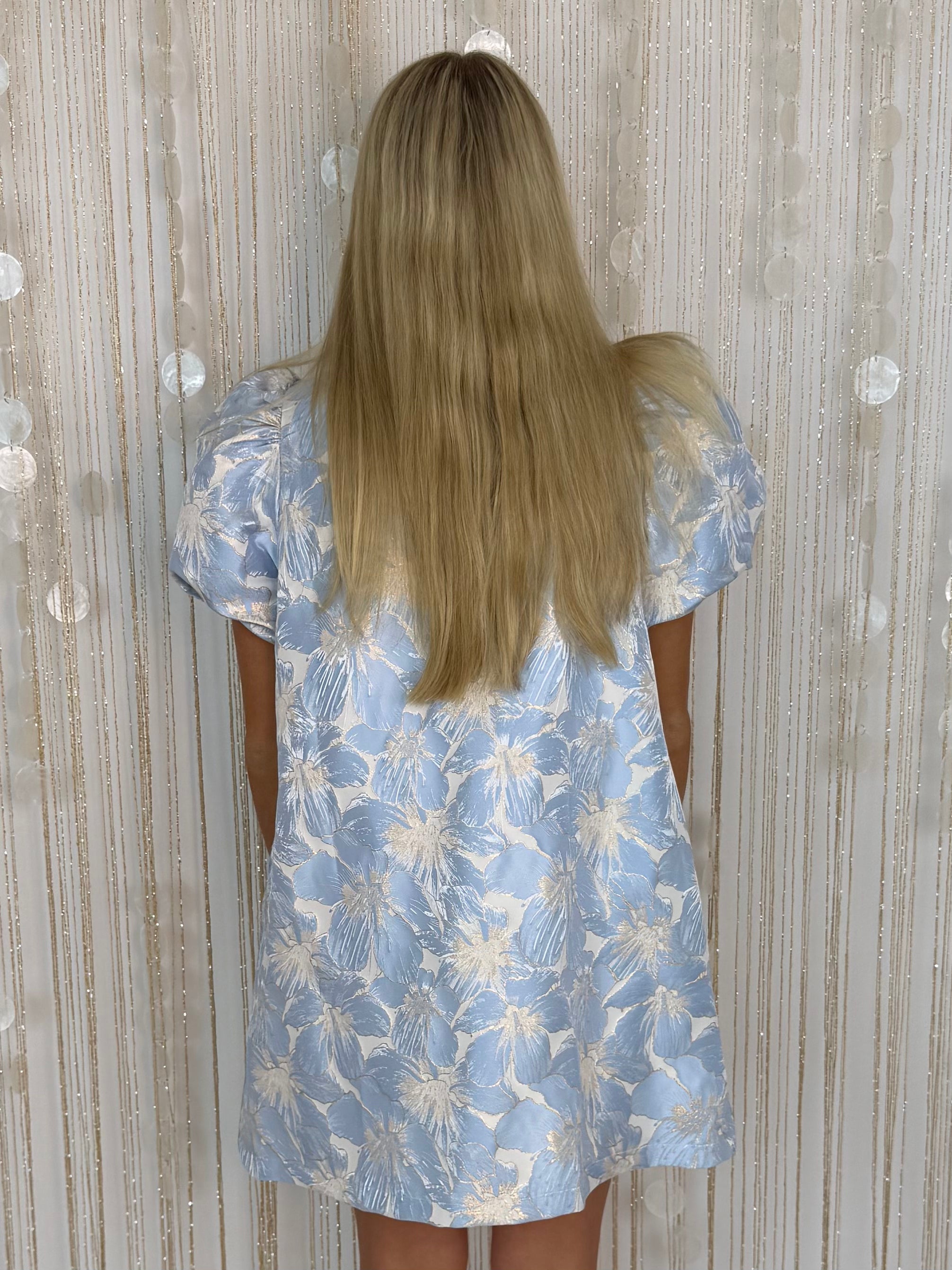 Delicate Darling Sky Ruffle V-Neck Dress-Shop-Womens-Boutique-Clothing