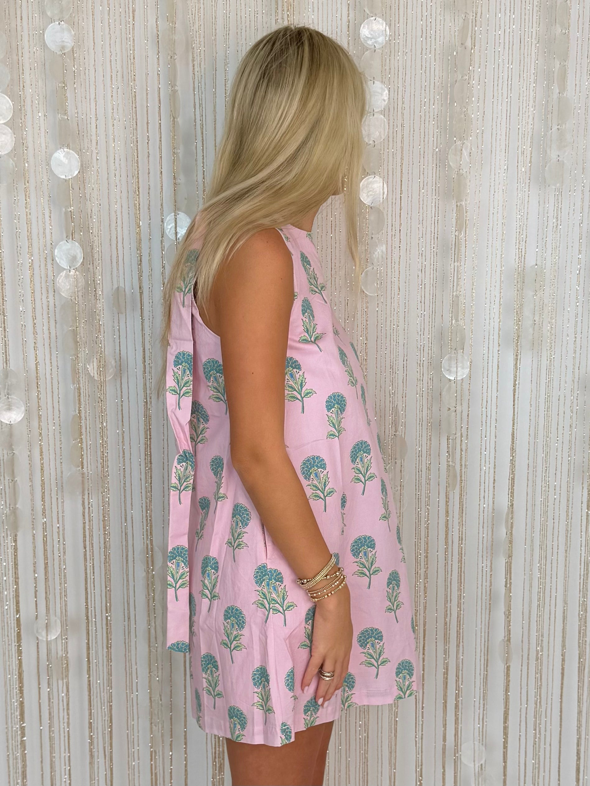 Dream Darling Pink Floral Back Tie Dress-Shop-Womens-Boutique-Clothing