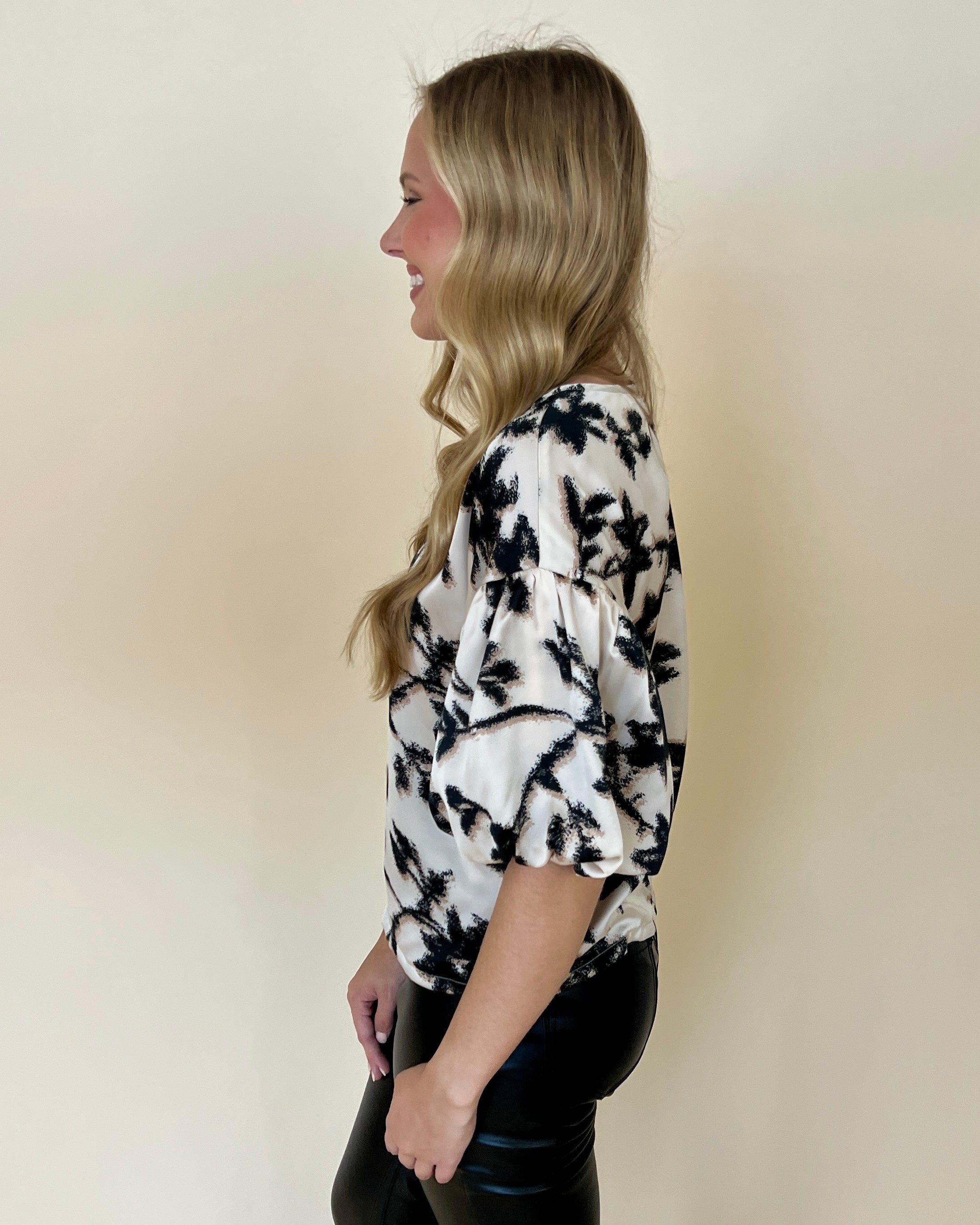 Cute Energy Cream Floral Top-Shop-Womens-Boutique-Clothing