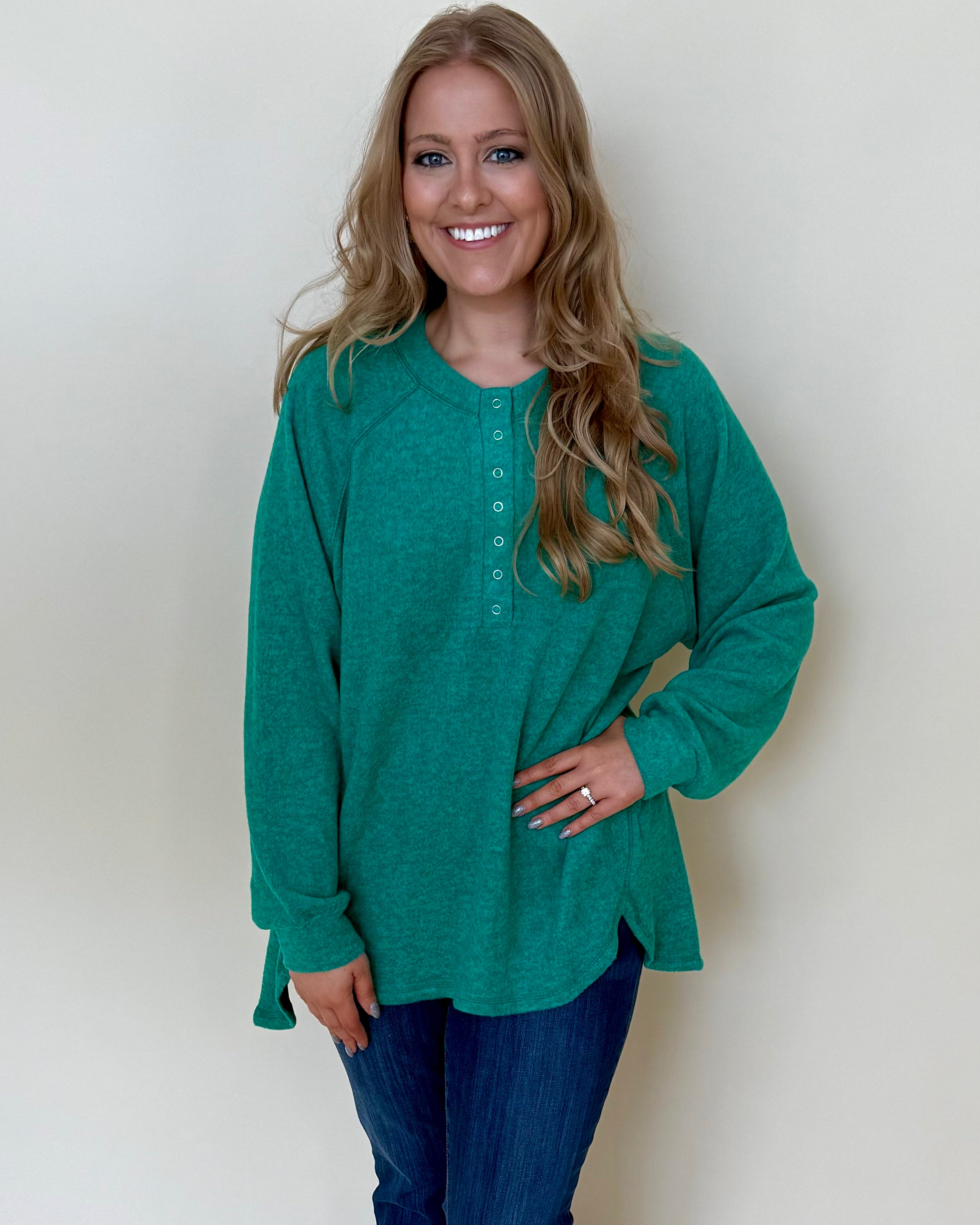 Listen Closely Forest Plus Henley Sweater-Shop-Womens-Boutique-Clothing