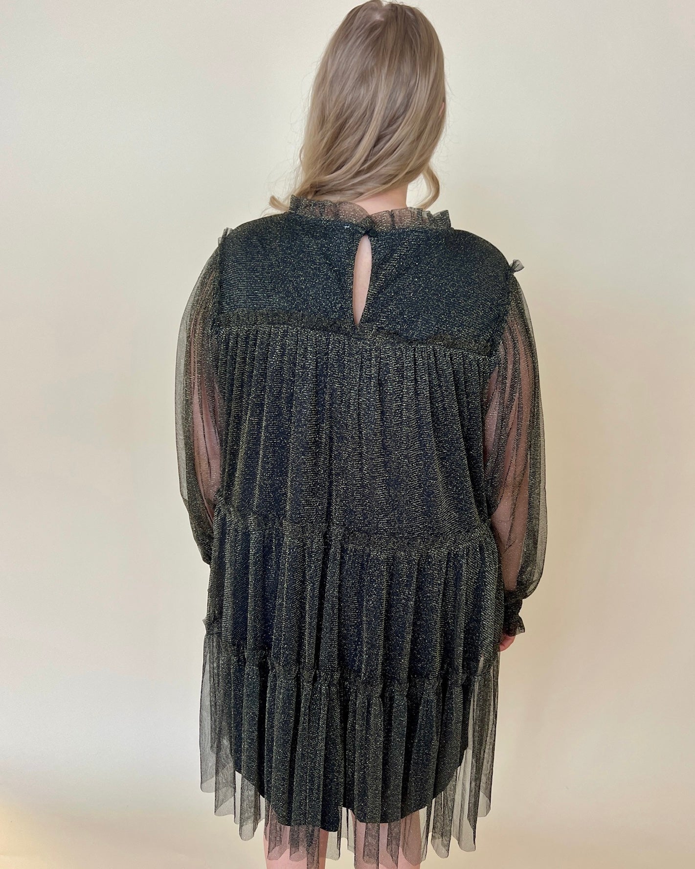 Shimmery Babe Black Plus Metallic Dress-Shop-Womens-Boutique-Clothing