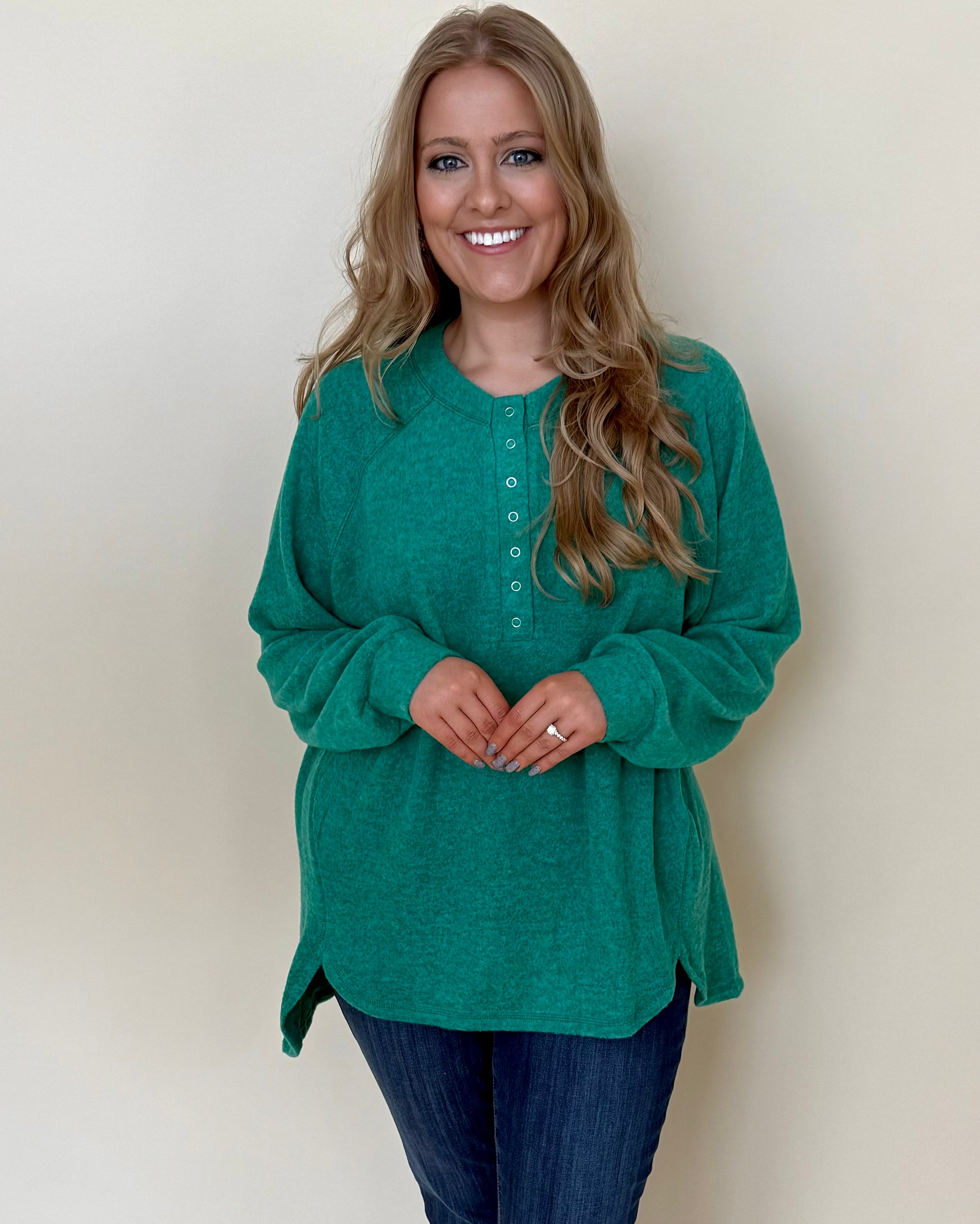 Listen Closely Forest Plus Henley Sweater-Shop-Womens-Boutique-Clothing