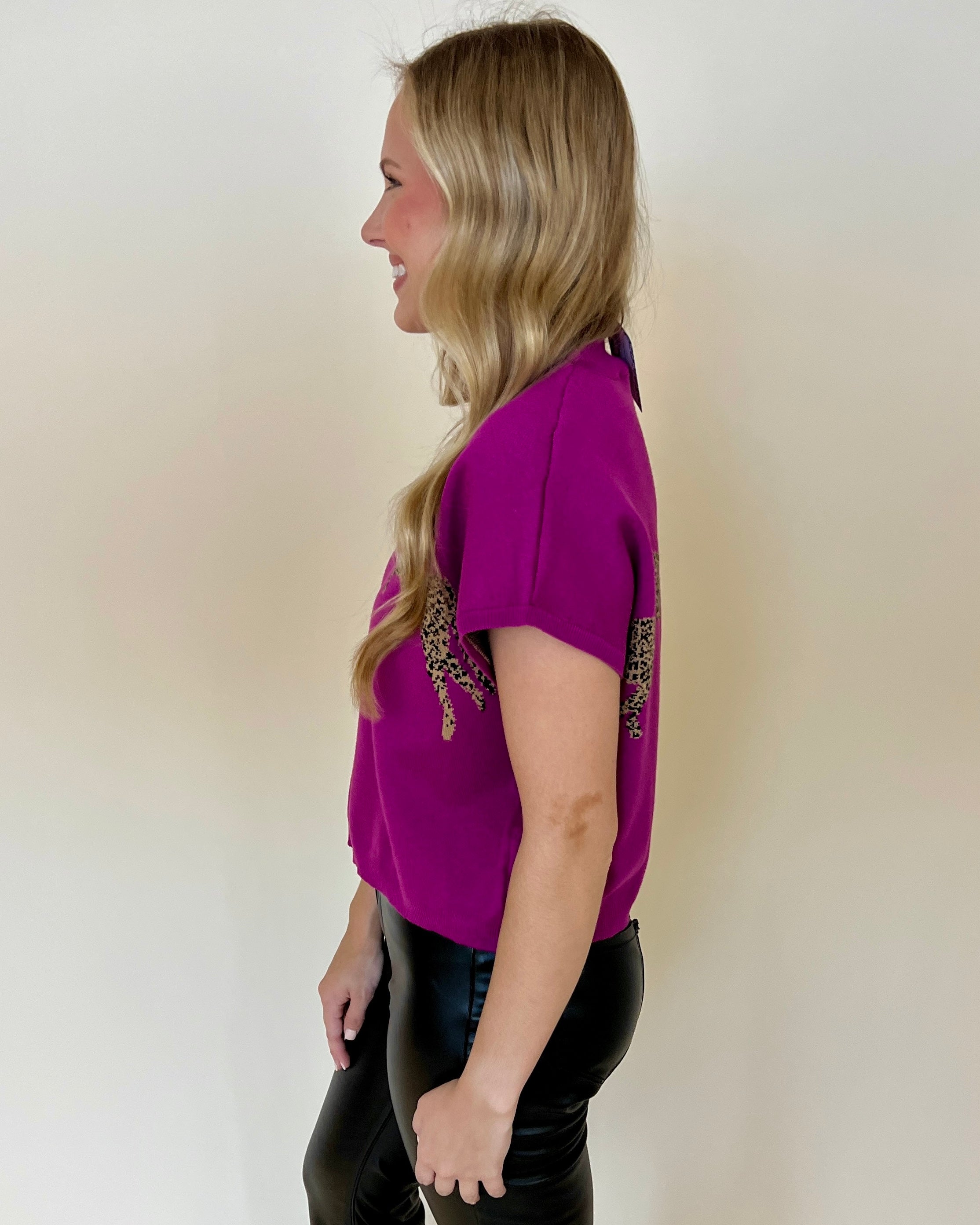 Enchanting Violet Cheetah Print Sweater-Shop-Womens-Boutique-Clothing