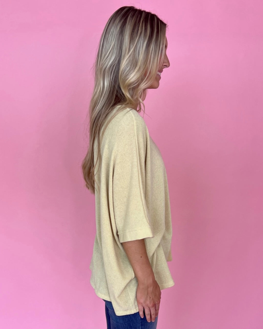 Runs On Dreams Lemon Round Neck Dolman Sleeve Top-Shop-Womens-Boutique-Clothing
