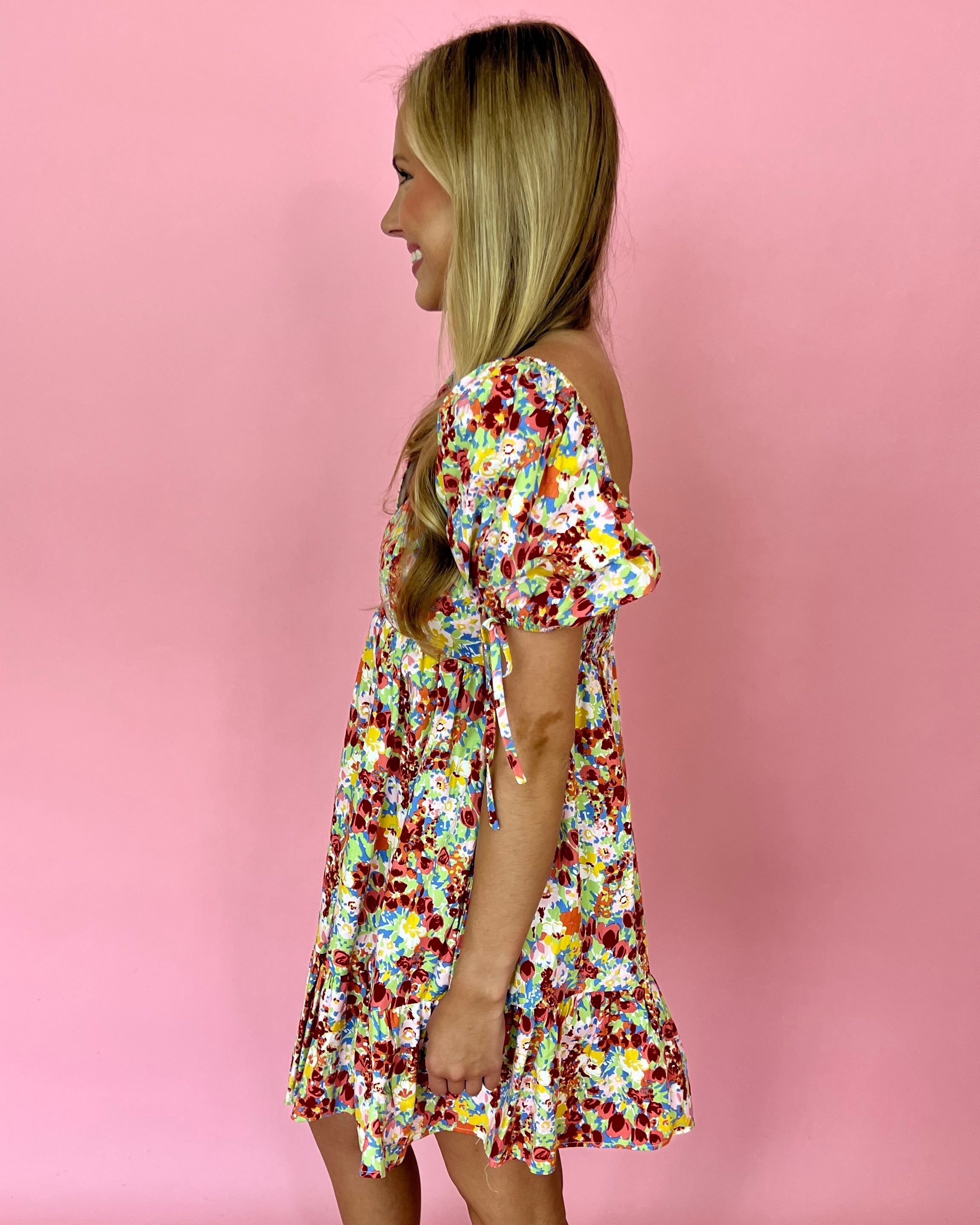 Need To Hear From You Ivory Red Floral Sweetheart Dress-Shop-Womens-Boutique-Clothing