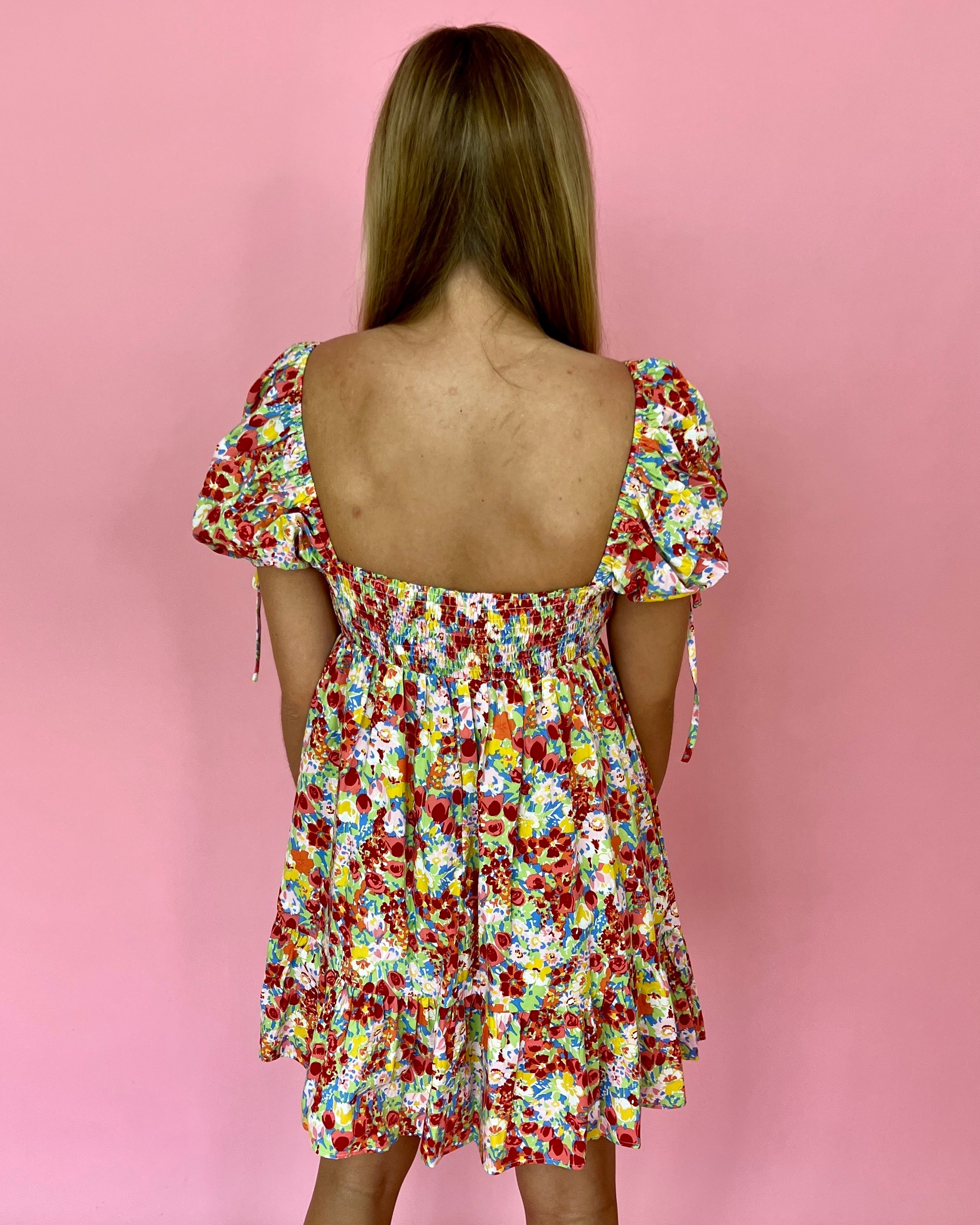 Need To Hear From You Ivory Red Floral Sweetheart Dress-Shop-Womens-Boutique-Clothing
