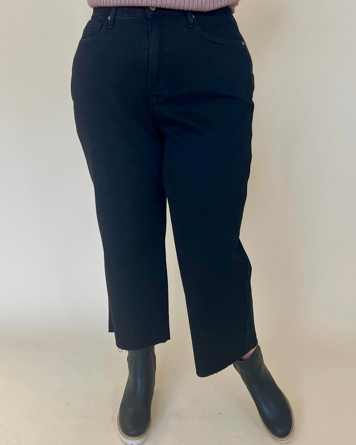 Moving Slow Black Plus High Waist Tummy Control Jeans-Shop-Womens-Boutique-Clothing