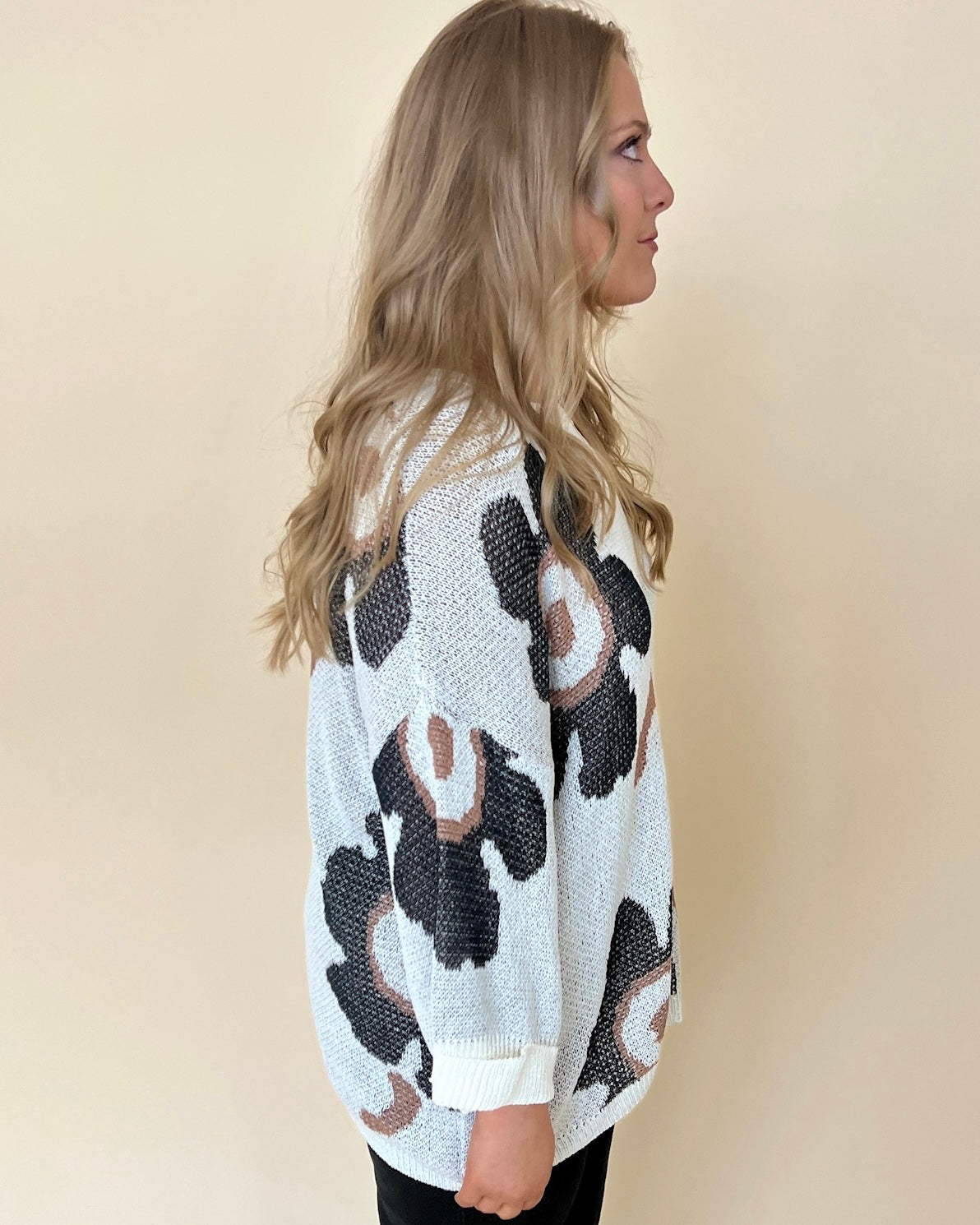 In The Moment Ivory Plus Floral Knit Sweater-Shop-Womens-Boutique-Clothing