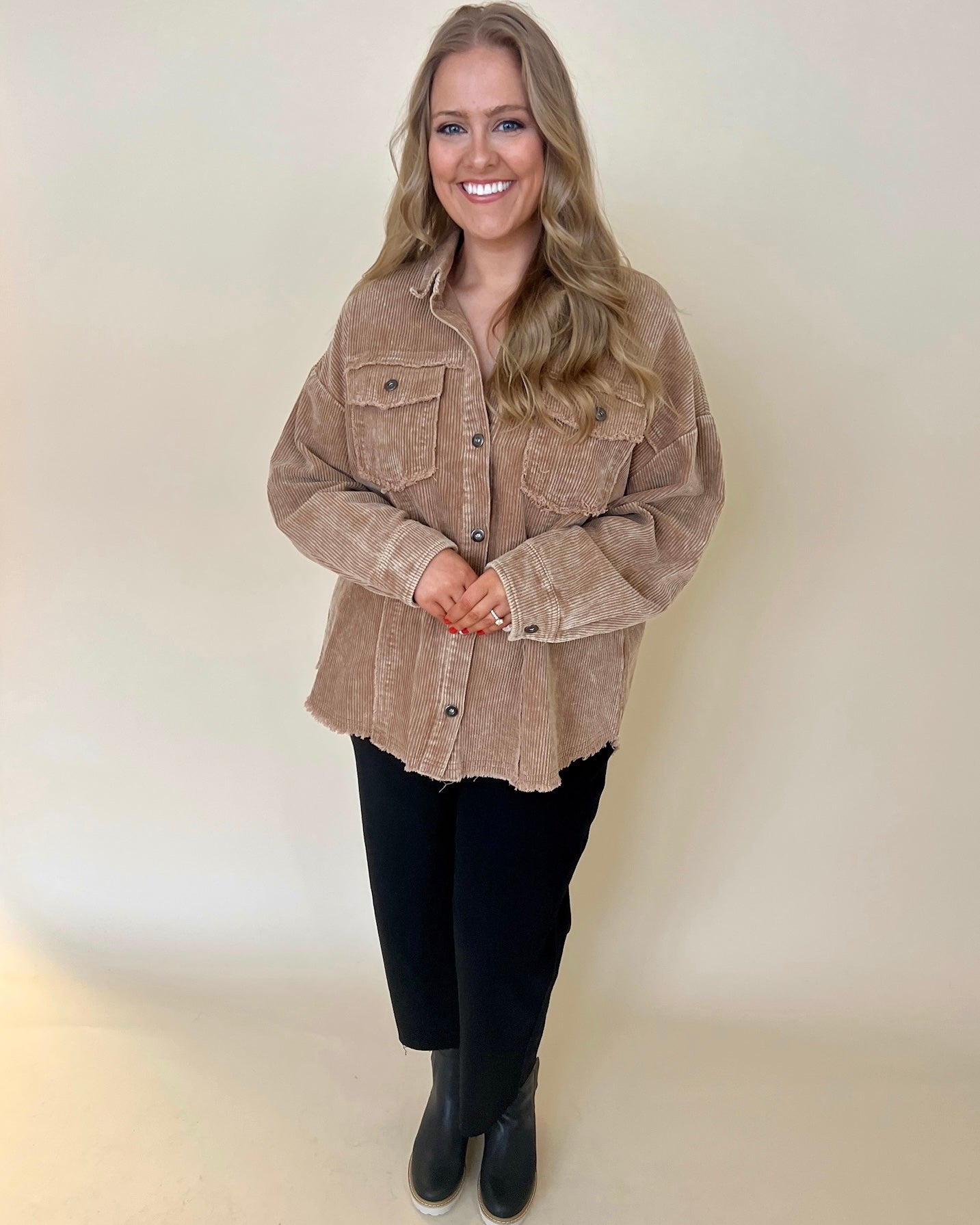 Good Side Mocha Plus Corduroy Jacket-Shop-Womens-Boutique-Clothing