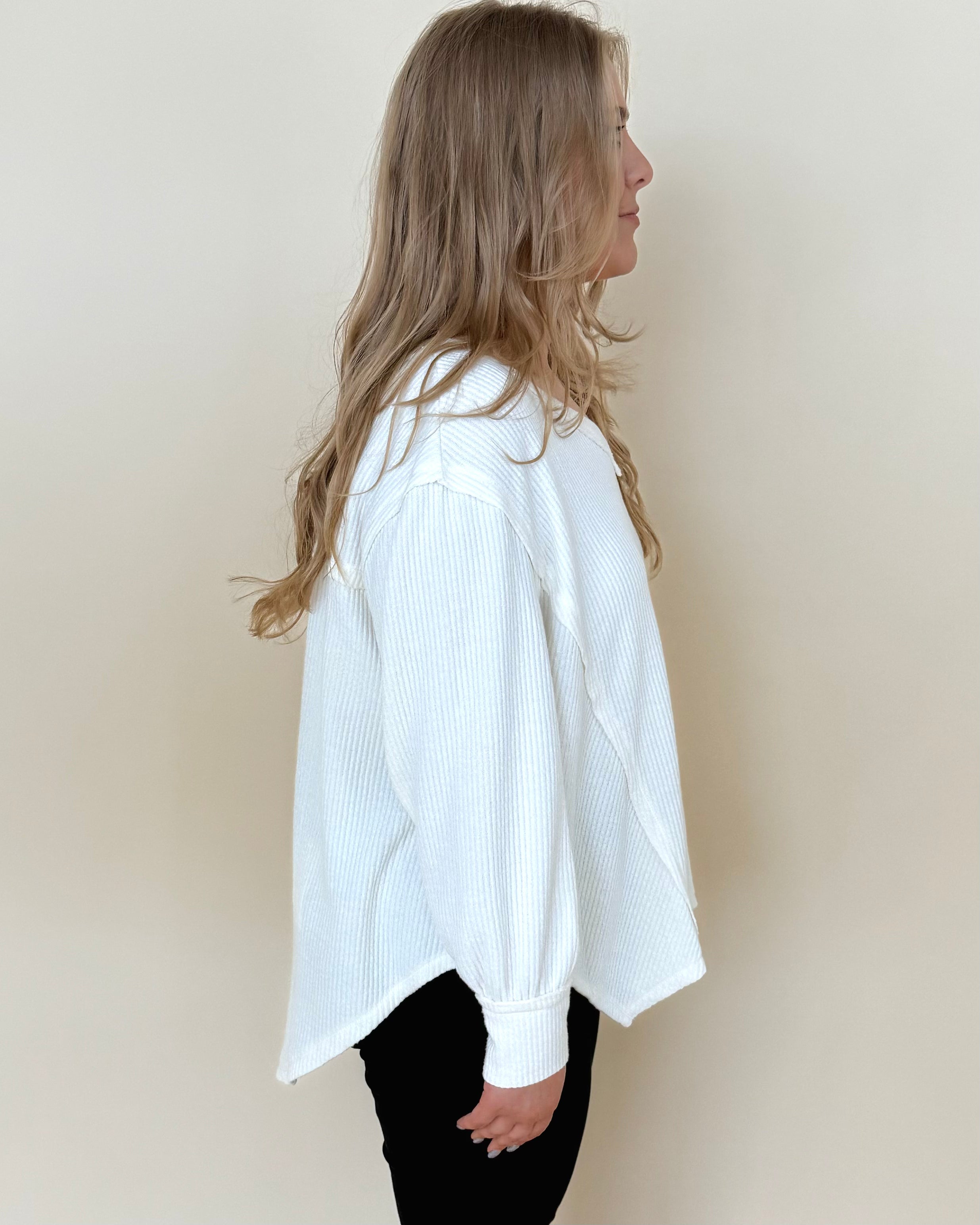 Set Out Cream Plus V-Neck Top-Shop-Womens-Boutique-Clothing