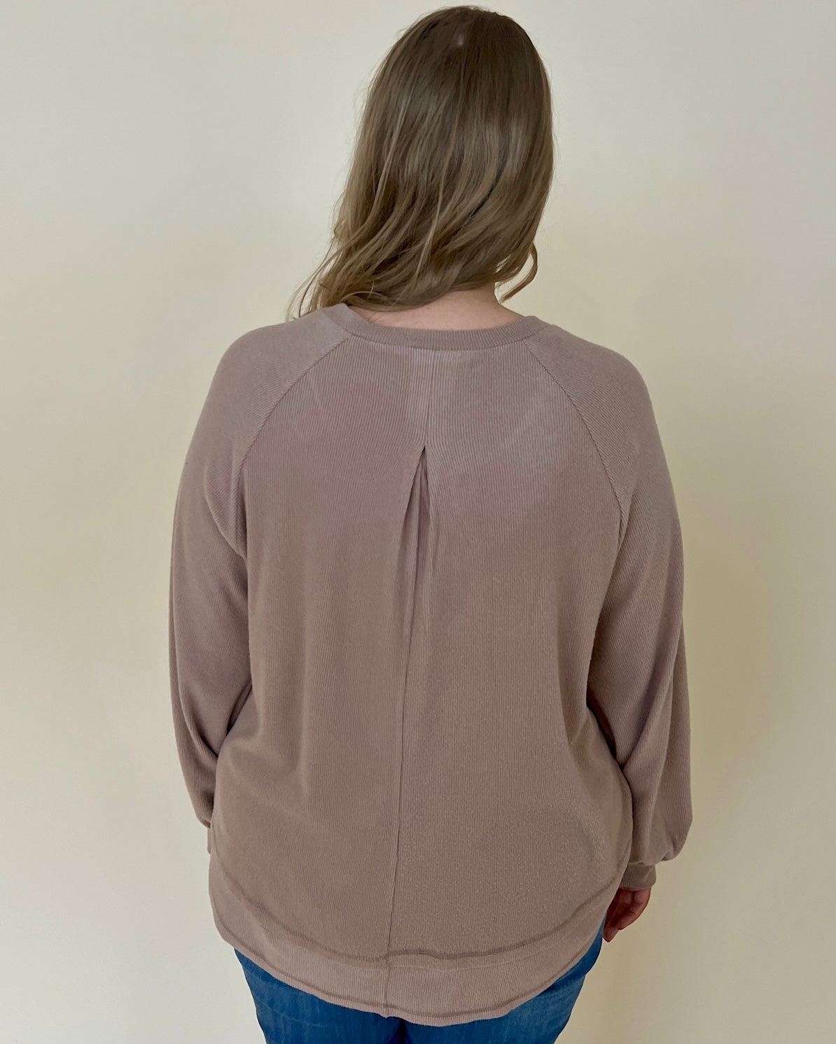 Smooth Sounds Mocha Plus Ribbed Knit Top-Shop-Womens-Boutique-Clothing
