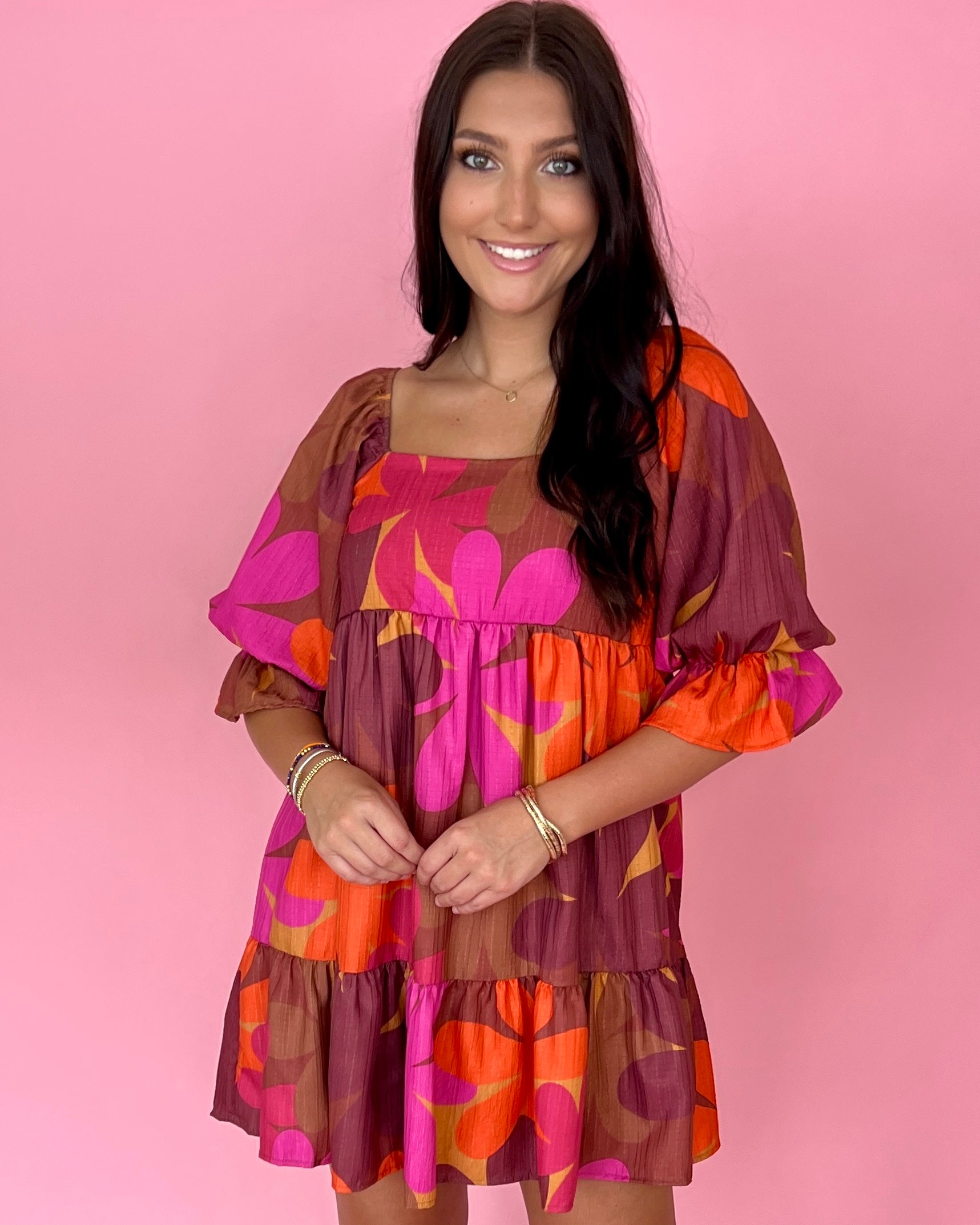 Go Where You Choose Brown Floral Dress-Shop-Womens-Boutique-Clothing