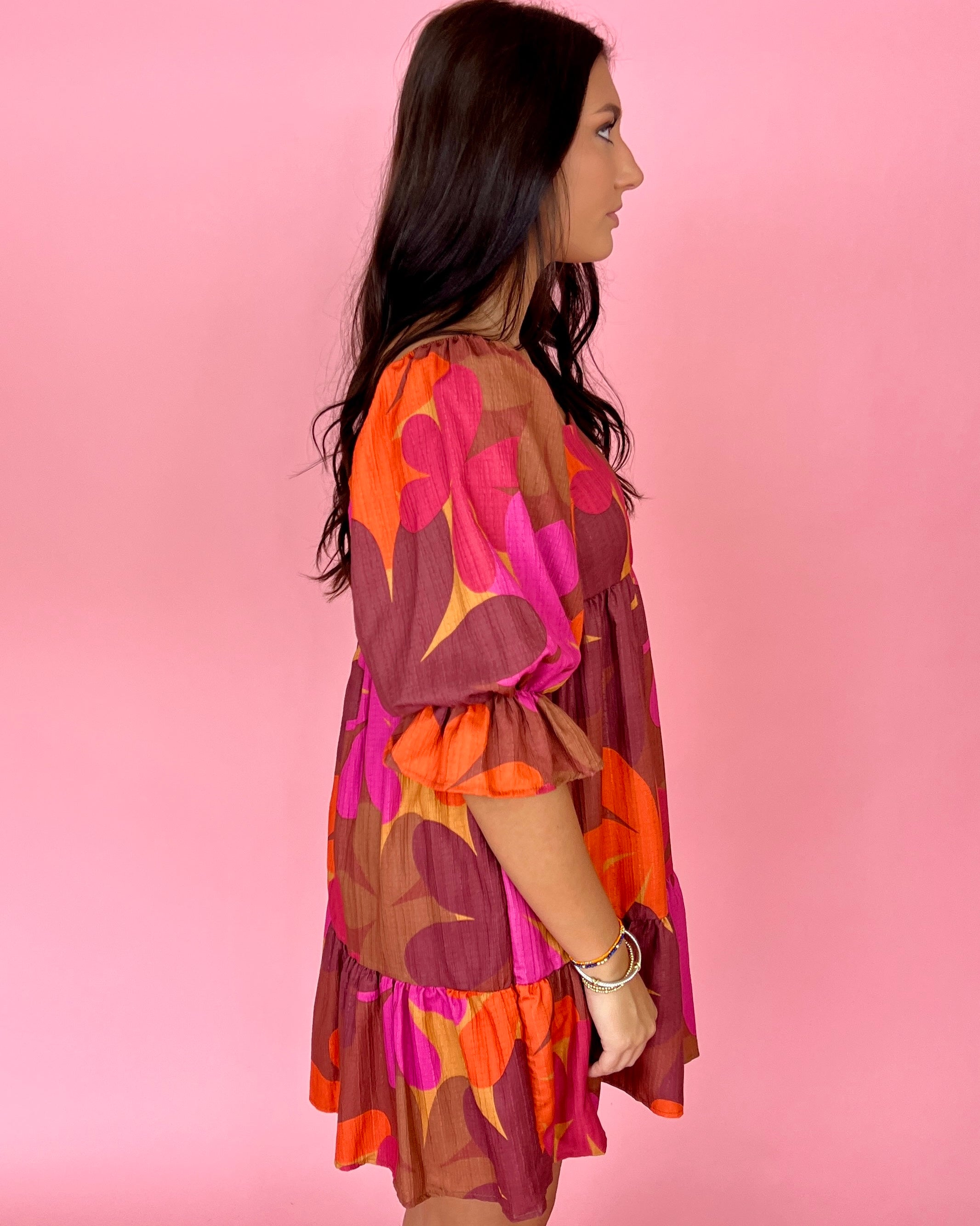 Go Where You Choose Brown Floral Dress-Shop-Womens-Boutique-Clothing