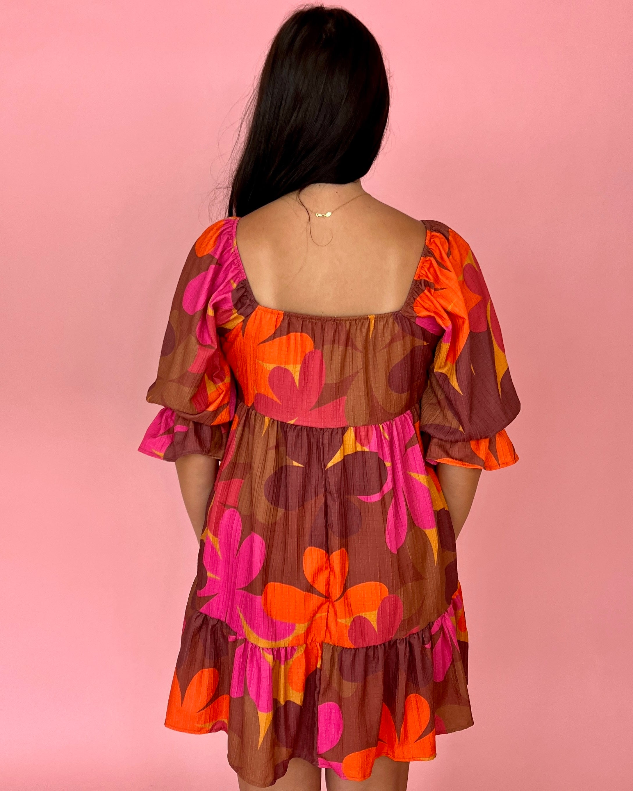 Go Where You Choose Brown Floral Dress-Shop-Womens-Boutique-Clothing
