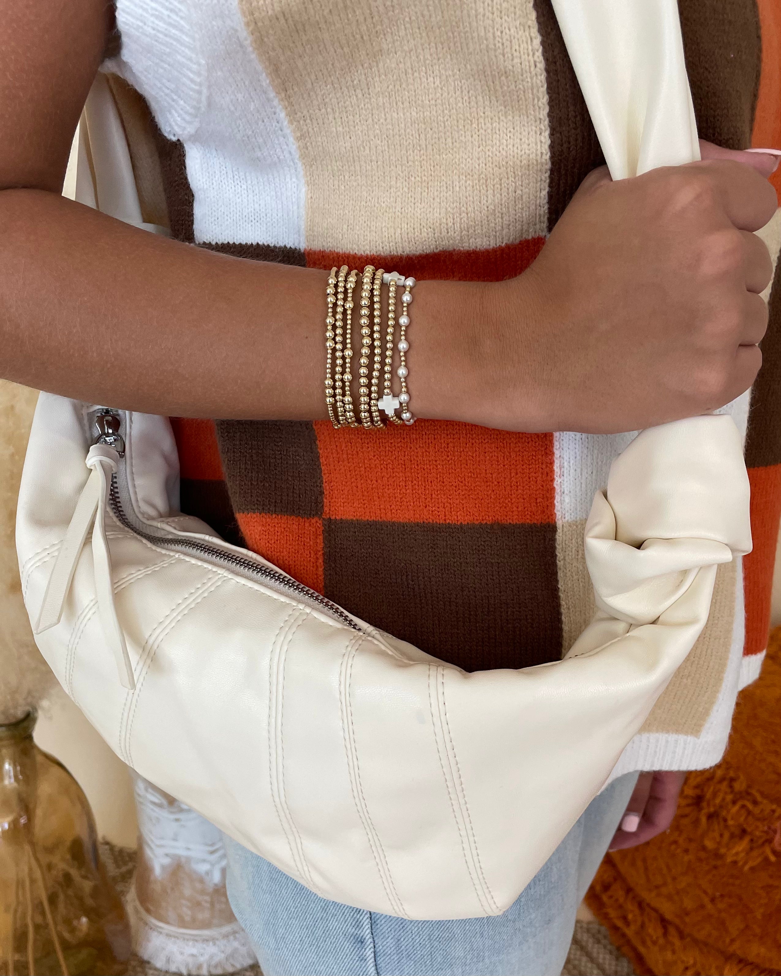 Ivory Leather Croissant Bag-Shop-Womens-Boutique-Clothing