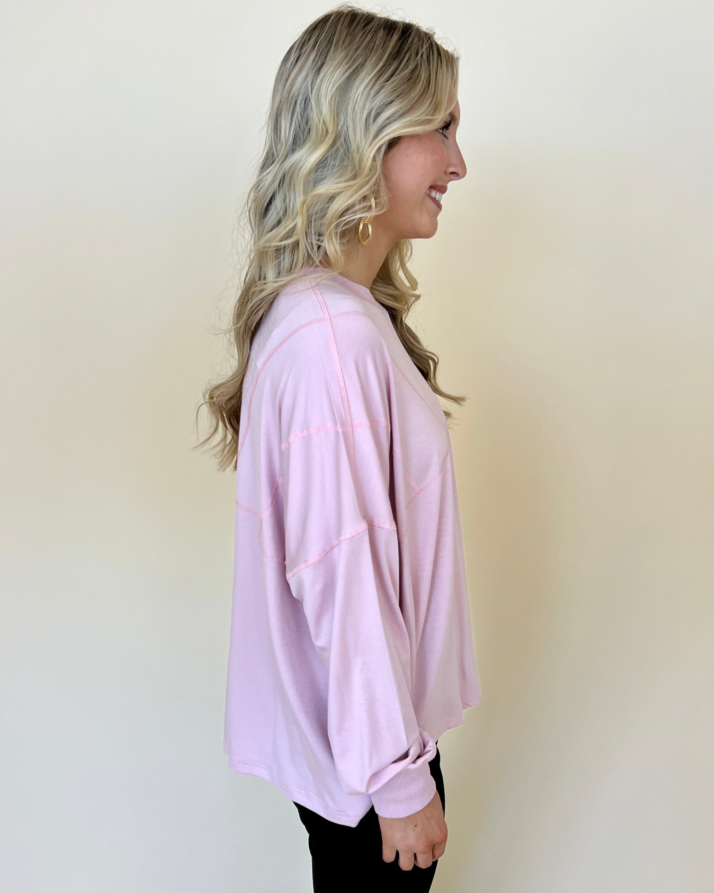 Beyond Beautiful V Rose Seam Detail Loose Fit Top-Shop-Womens-Boutique-Clothing