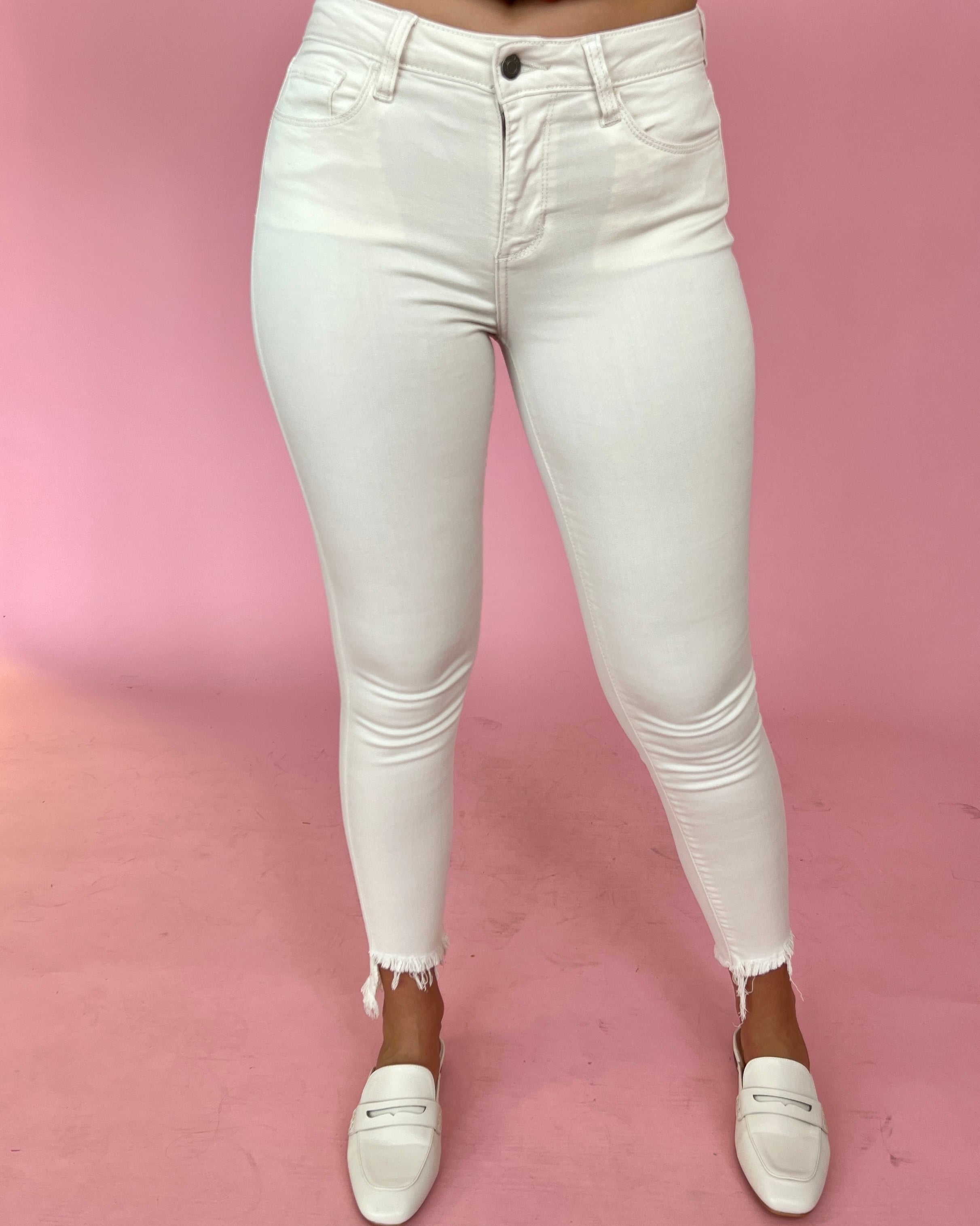 Early On Unbleached Mid Rise Crop Skinny Jeans-Shop-Womens-Boutique-Clothing