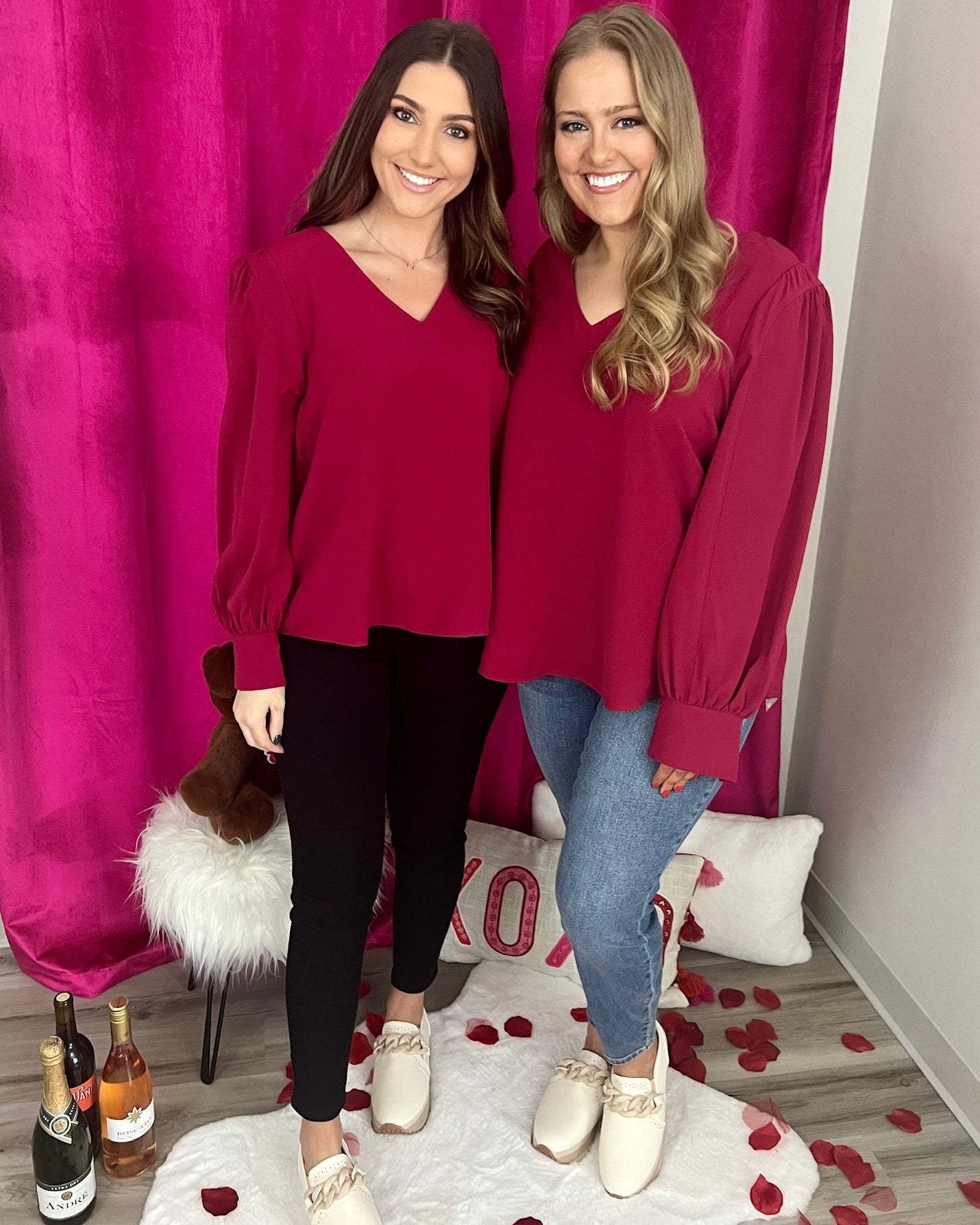 Find You Well Burgundy V-neck Top-Shop-Womens-Boutique-Clothing