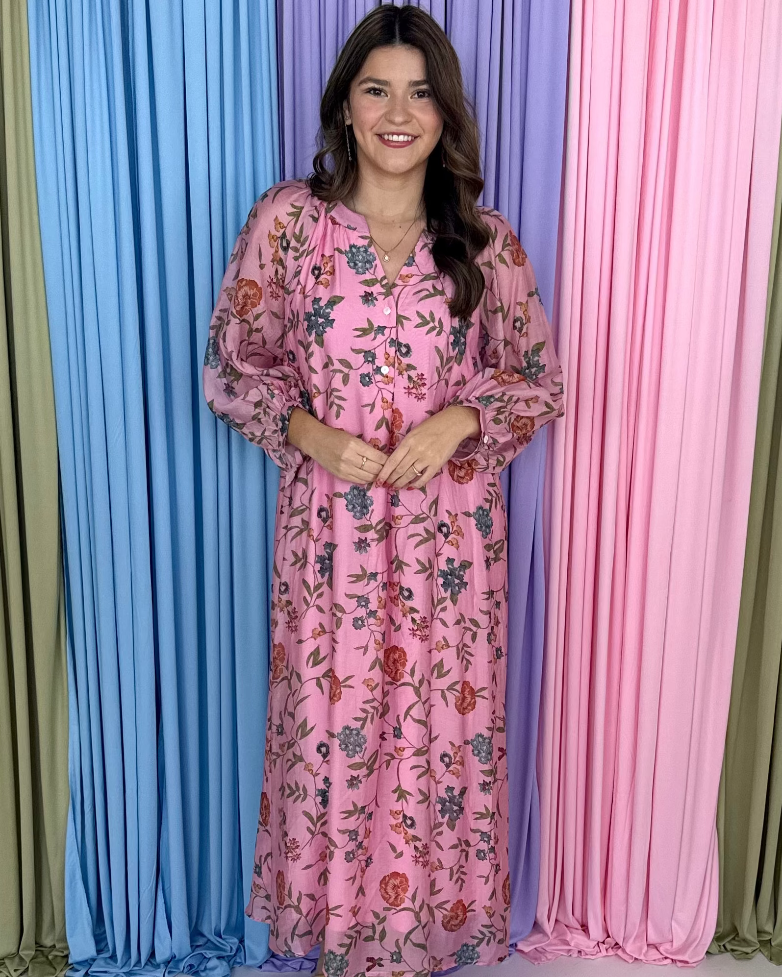 True Petal Pink Floral Midi Dress-Shop-Womens-Boutique-Clothing