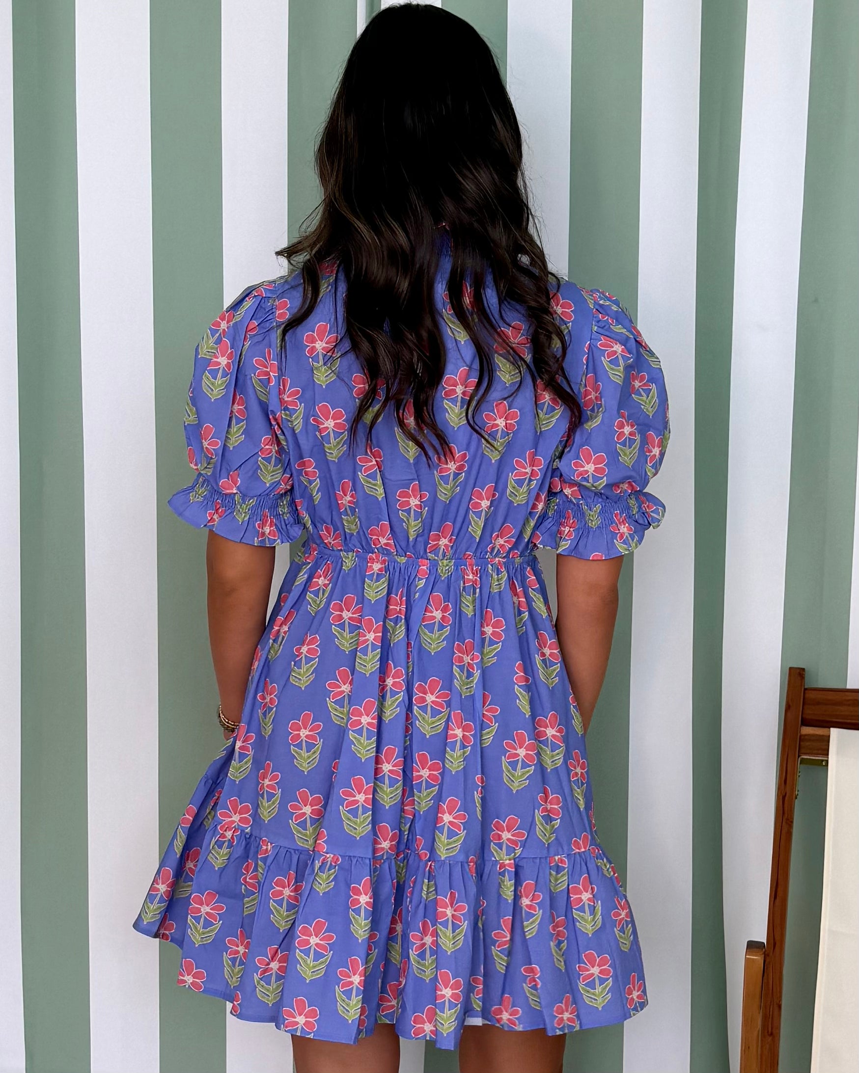 Daylight Ahead Periwinkle Mix Ruffle Dress-Shop-Womens-Boutique-Clothing
