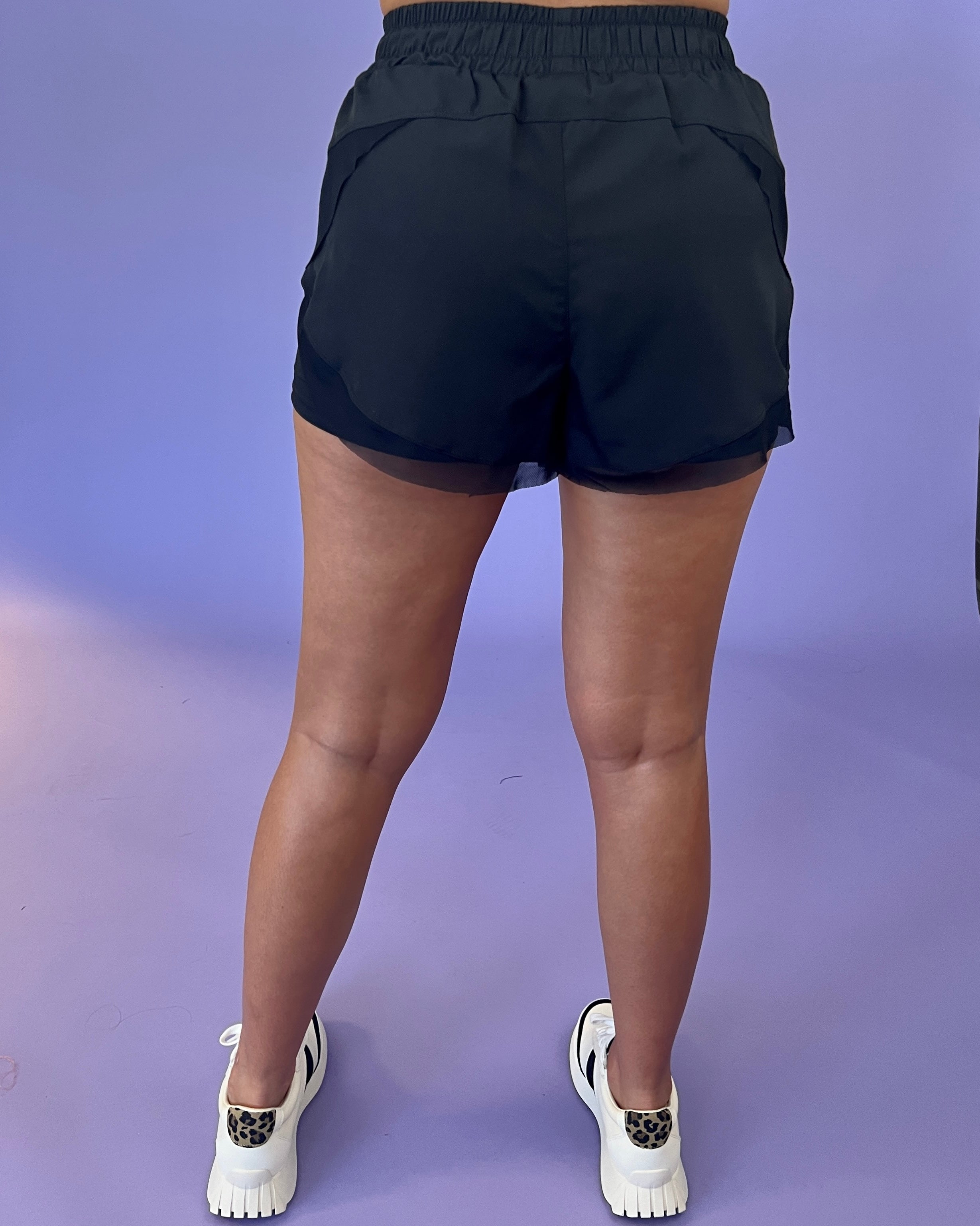 Find Your Way Black Two Tone Shorts-Shop-Womens-Boutique-Clothing