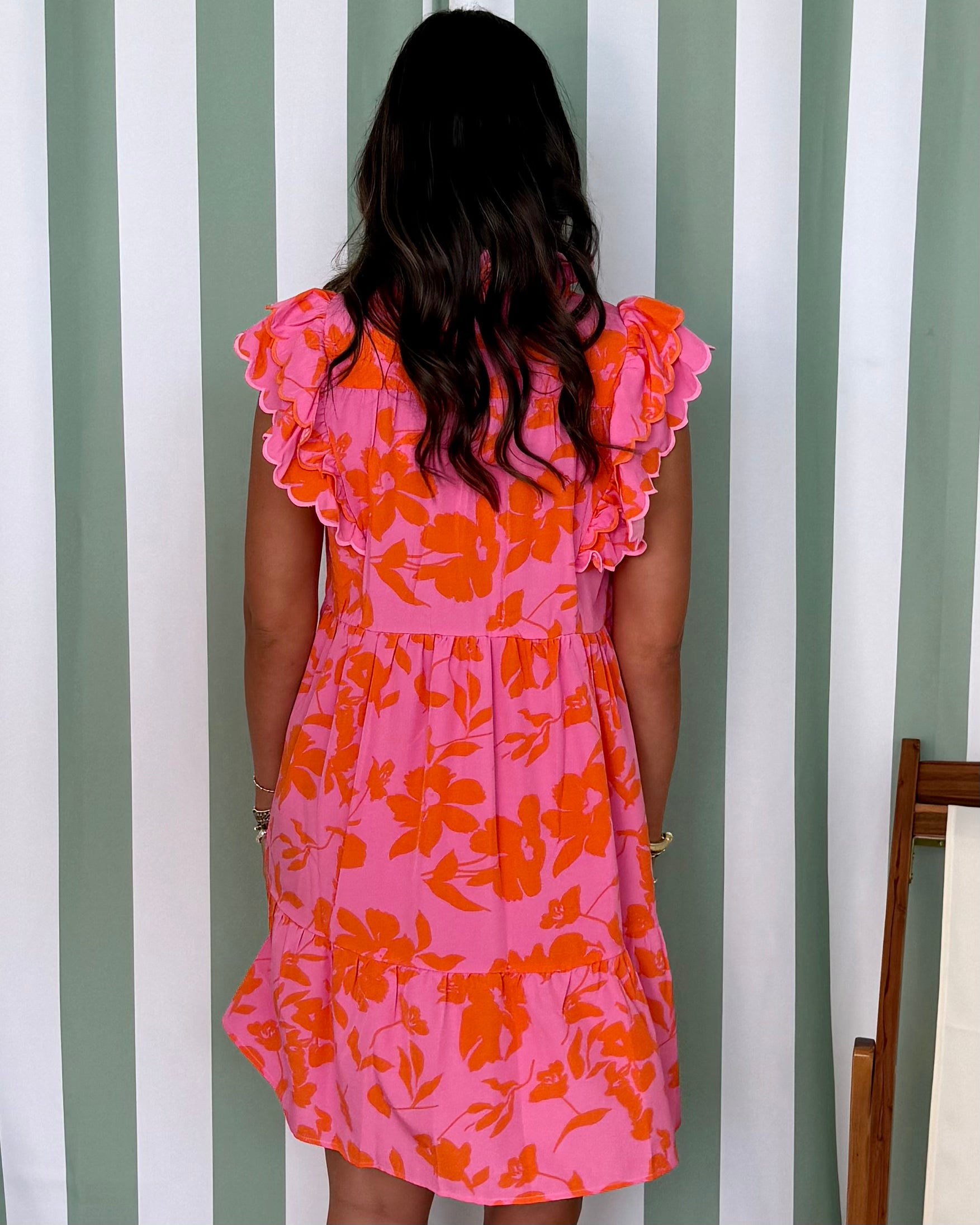 Current News Pink/Orange Floral Dress-Shop-Womens-Boutique-Clothing