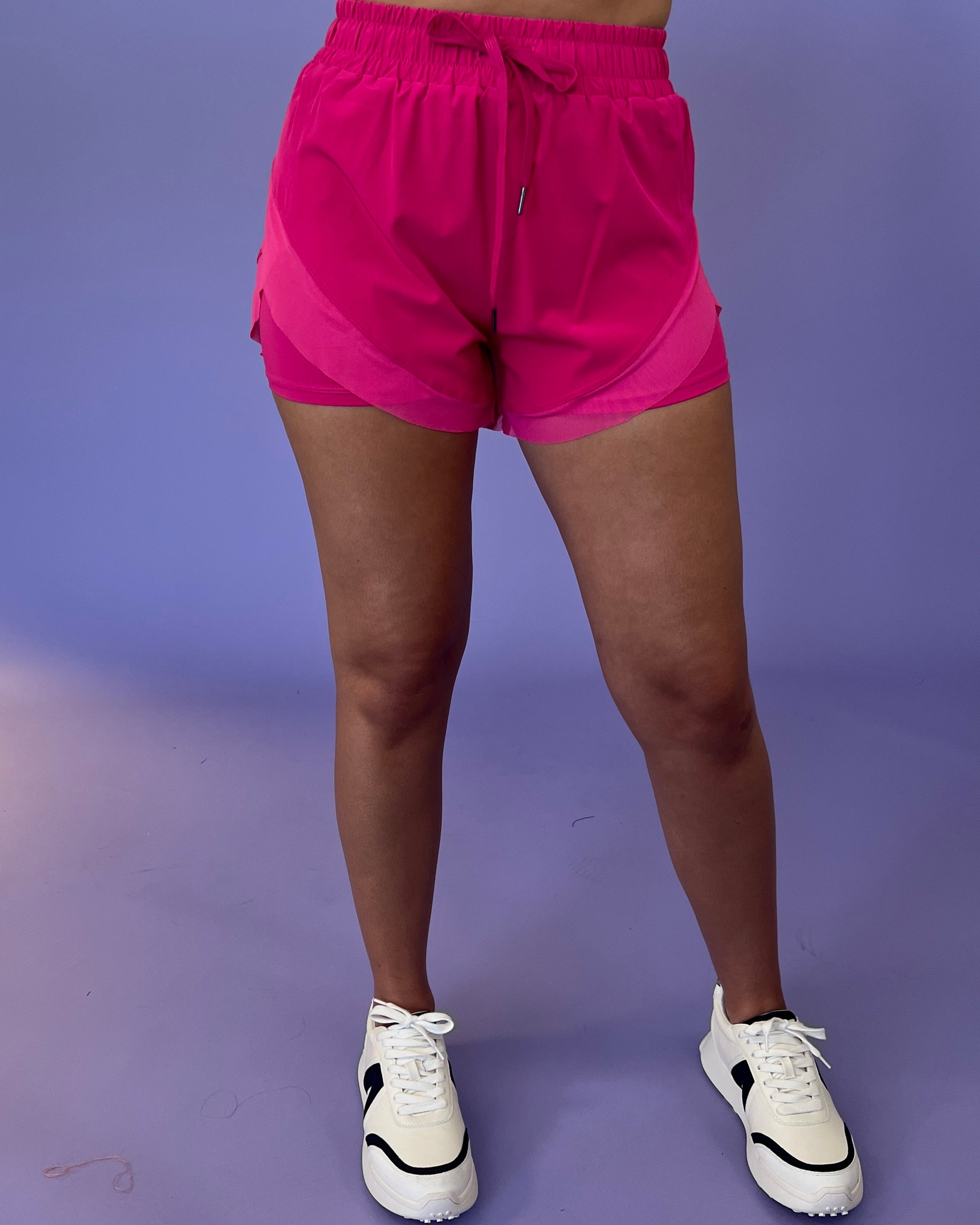 Find Your Way Fuchsia Two Tone Shorts-Shop-Womens-Boutique-Clothing