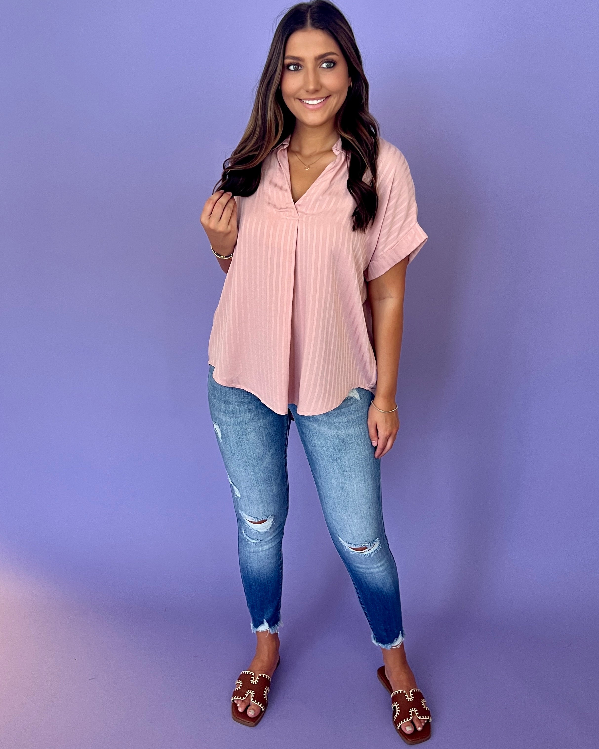 Just So Blush Striped Top-Shop-Womens-Boutique-Clothing