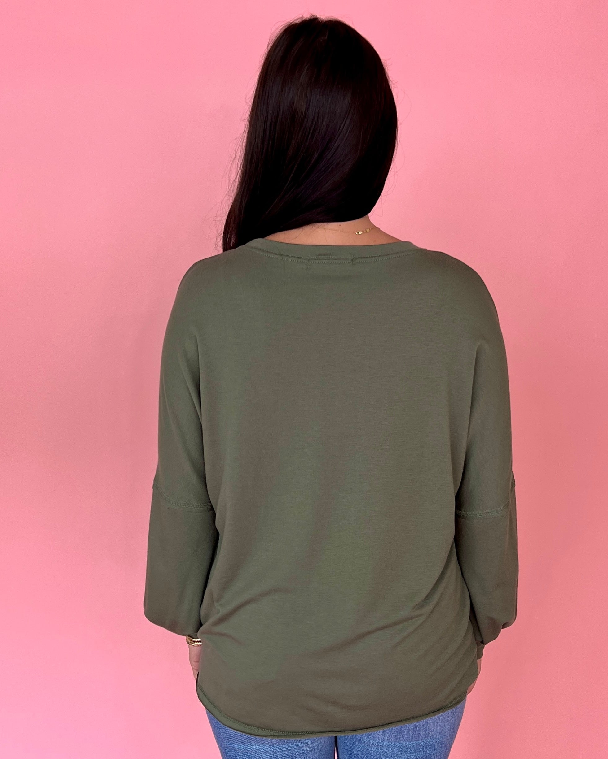 Any Way You Like Olive French Terry Top-Shop-Womens-Boutique-Clothing