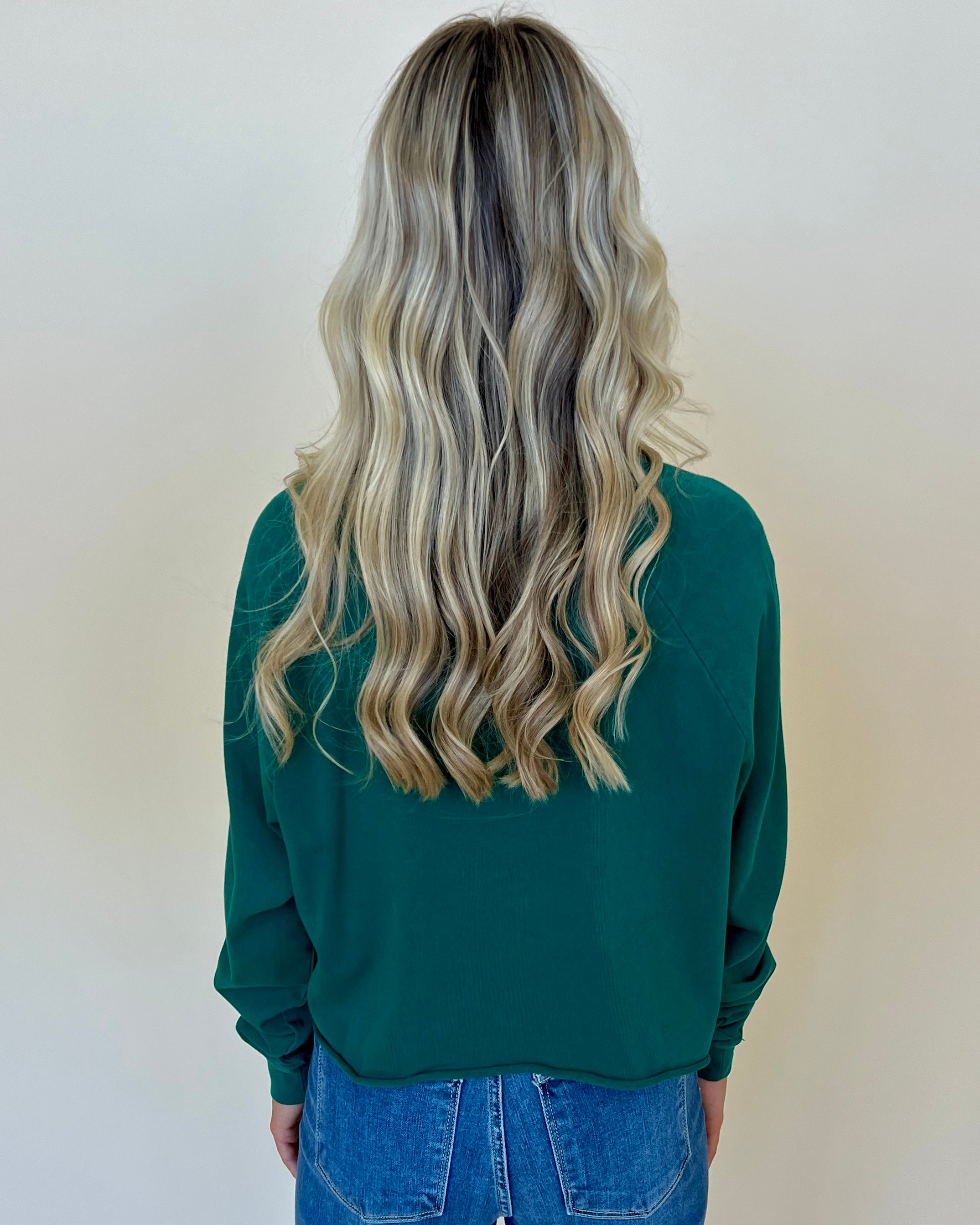 Porch Swing Kisses Pine Green Knit Crop Top-Shop-Womens-Boutique-Clothing